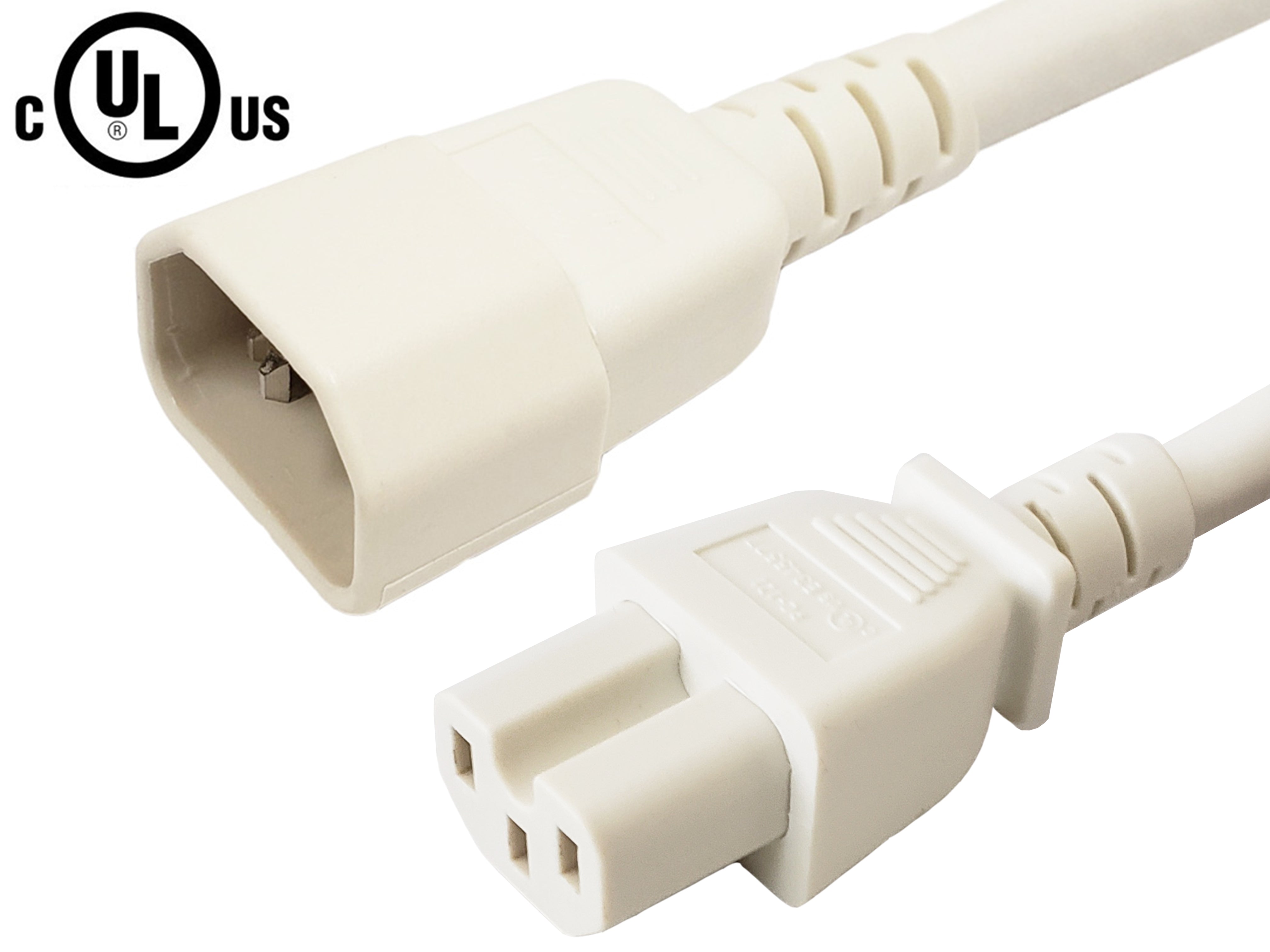 IEC C14 to IEC C15 Power Cable - 14AWG (15A 250V) - SJT Jacket – Generic – AC Power Cords (photo 6)