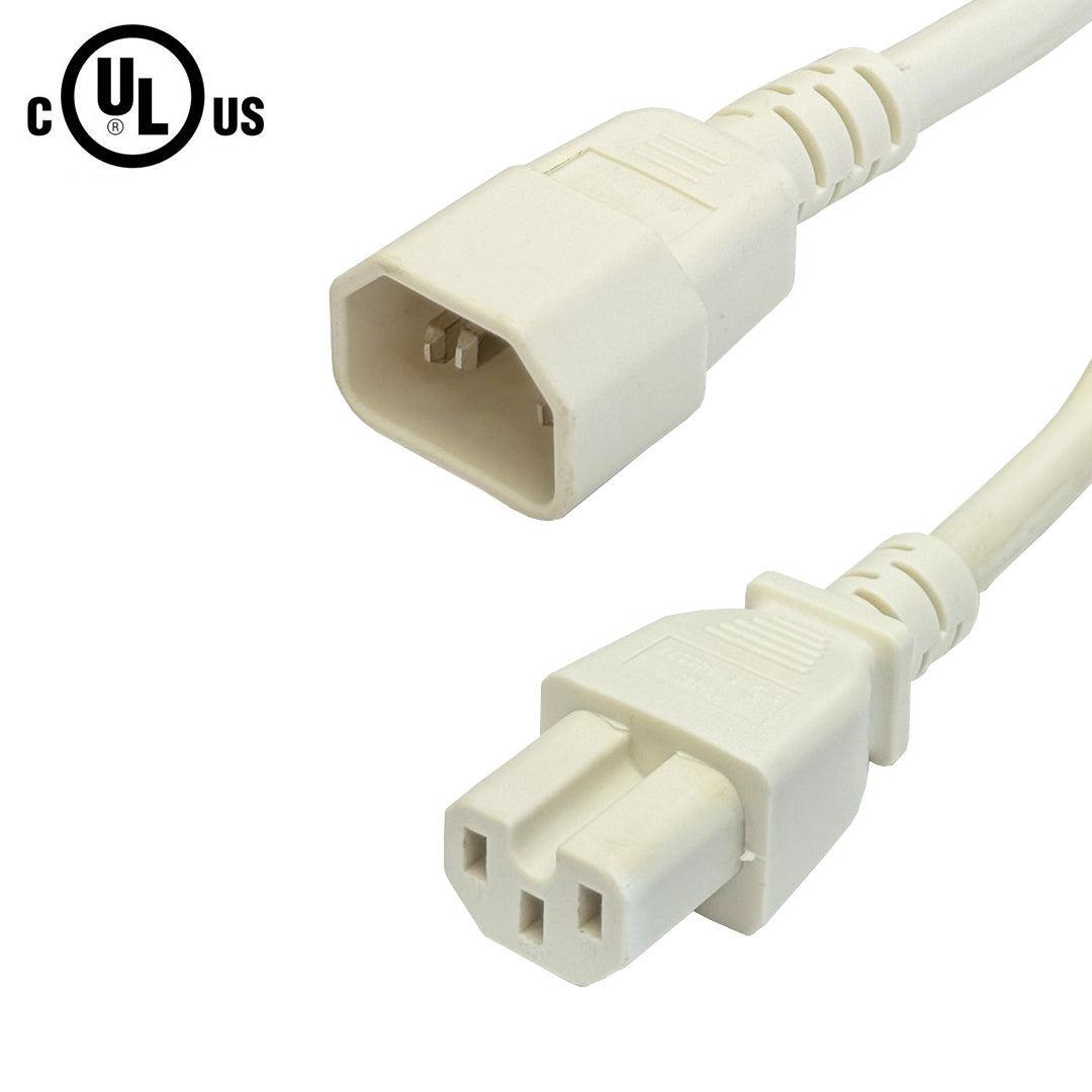 IEC C14 to IEC C15 Power Cable - 14AWG (15A 250V) - SJT Jacket – Generic – AC Power Cords (photo 9)