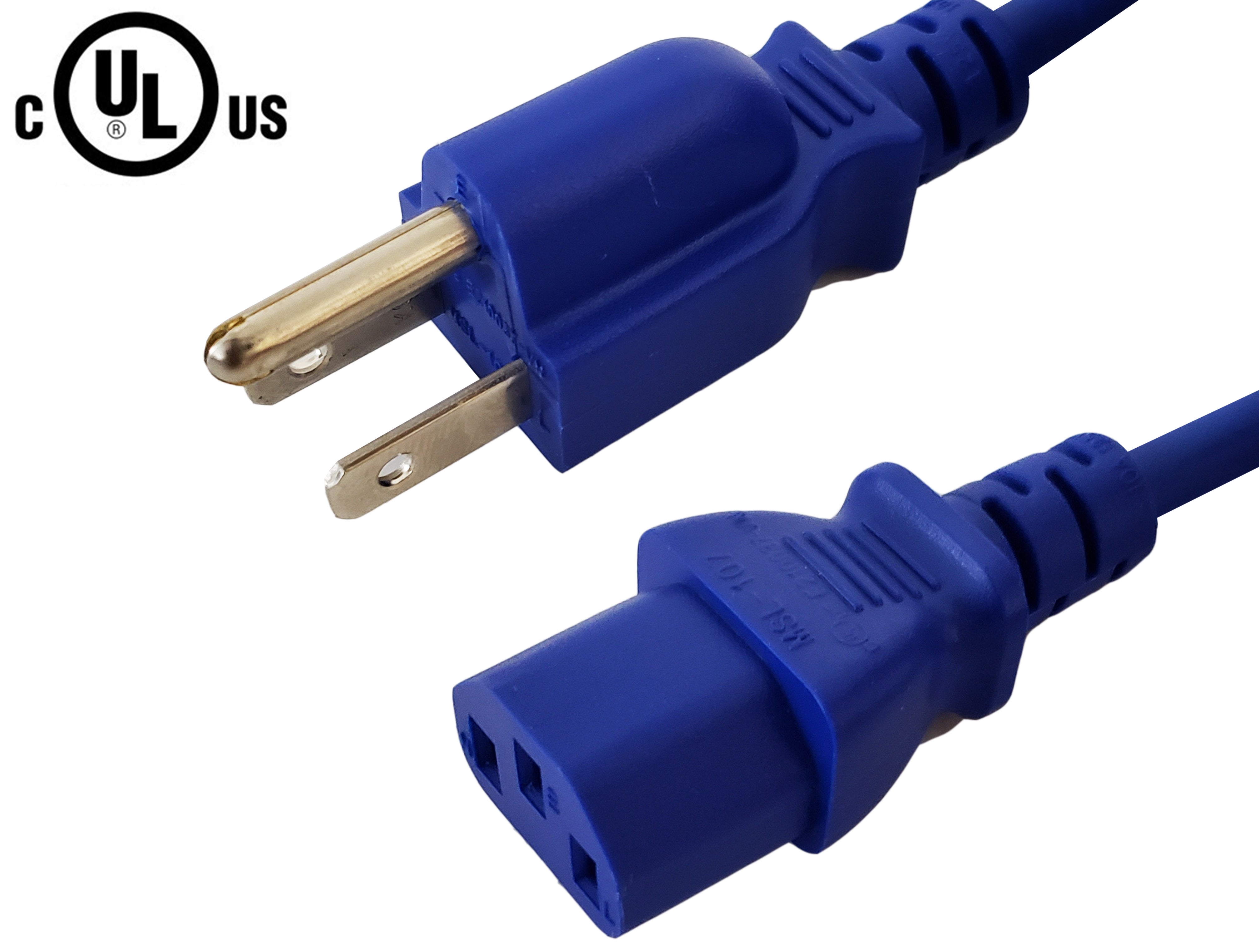 3ft 5-15P to C13 Power Cable - 18AWG - SJT Jacket – Generic – AC Power Cords