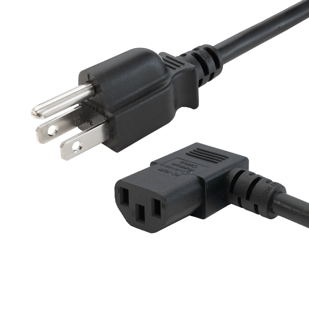 NEMA 5-15P to IEC C13 Right Angle Power Cable - SJT Jacket – Generic – AC Power Cords (photo 3)