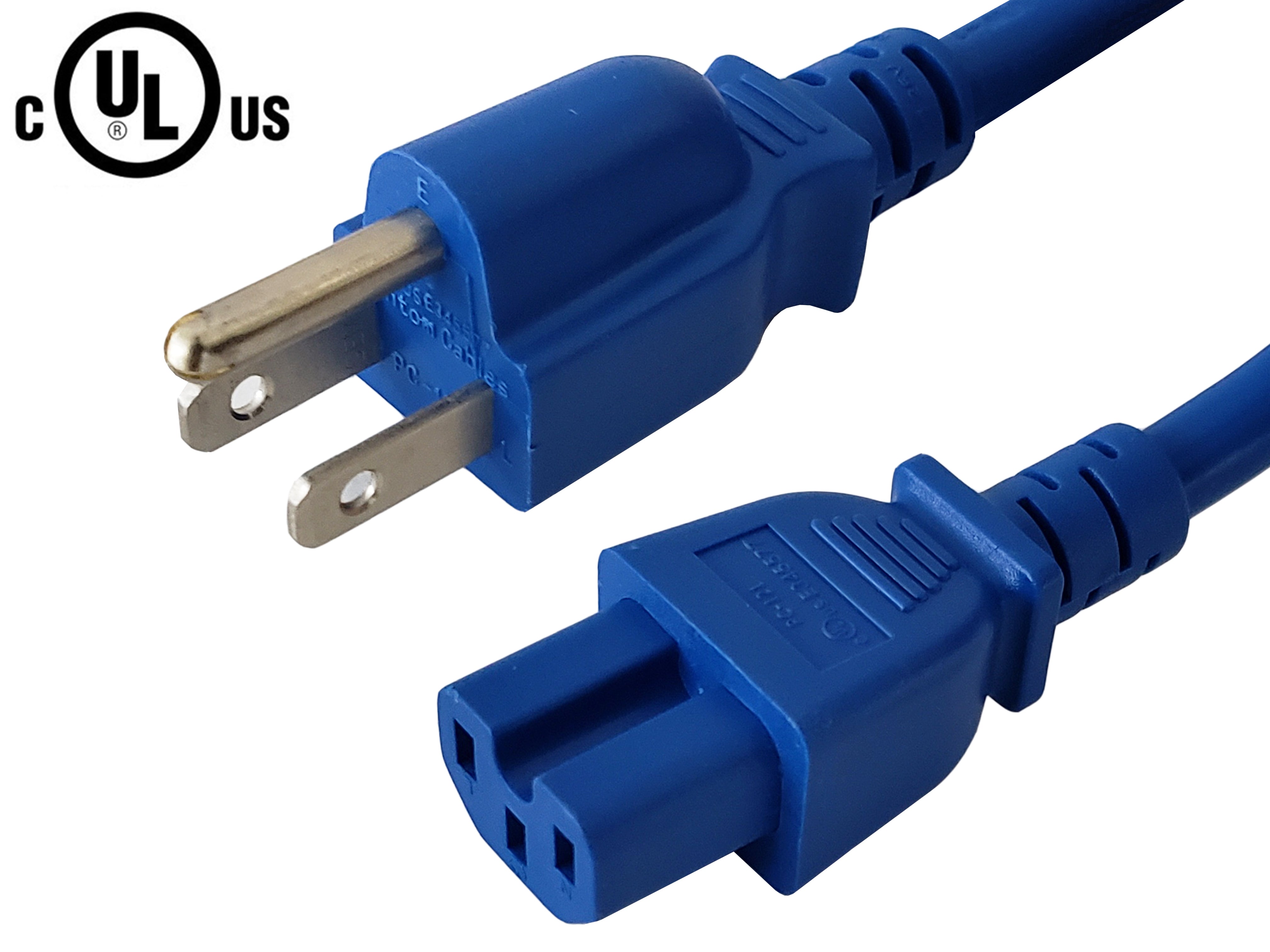 NEMA 5-15P to IEC C15 Power Cable - SJT Jacket – Generic – AC Power Cords (photo 3)
