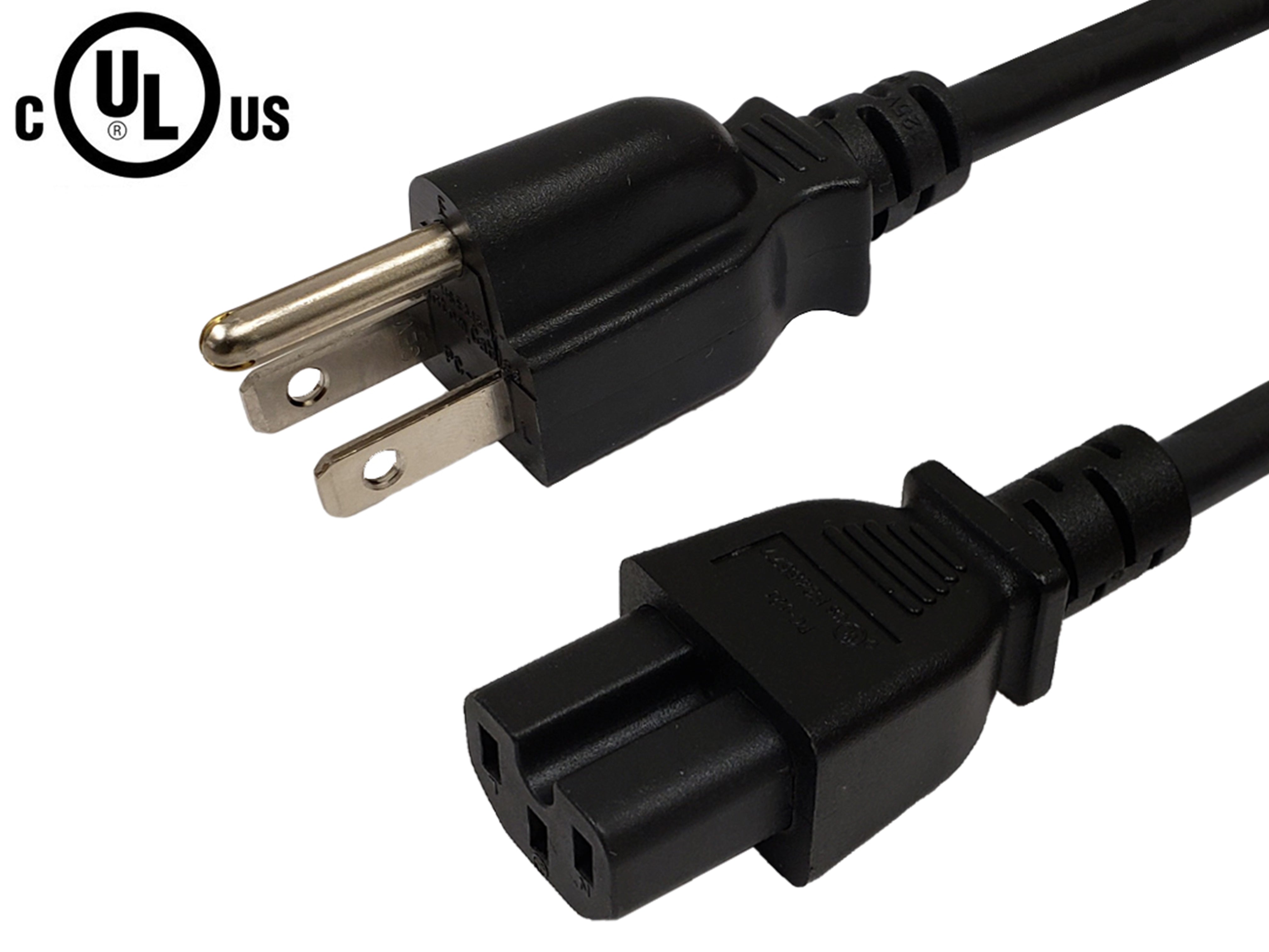 NEMA 5-15P to IEC C15 Power Cable - SJT Jacket – Generic
