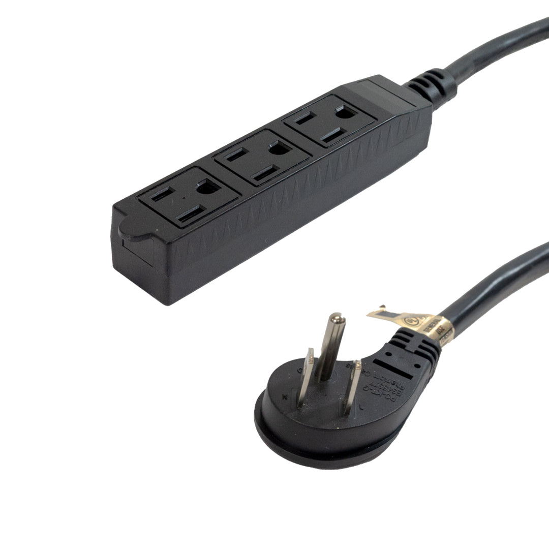 5-15P 45 Degree to 5-15R Triple Tap Power Cable - 16AWG - SJT - 13A/125V – Generic