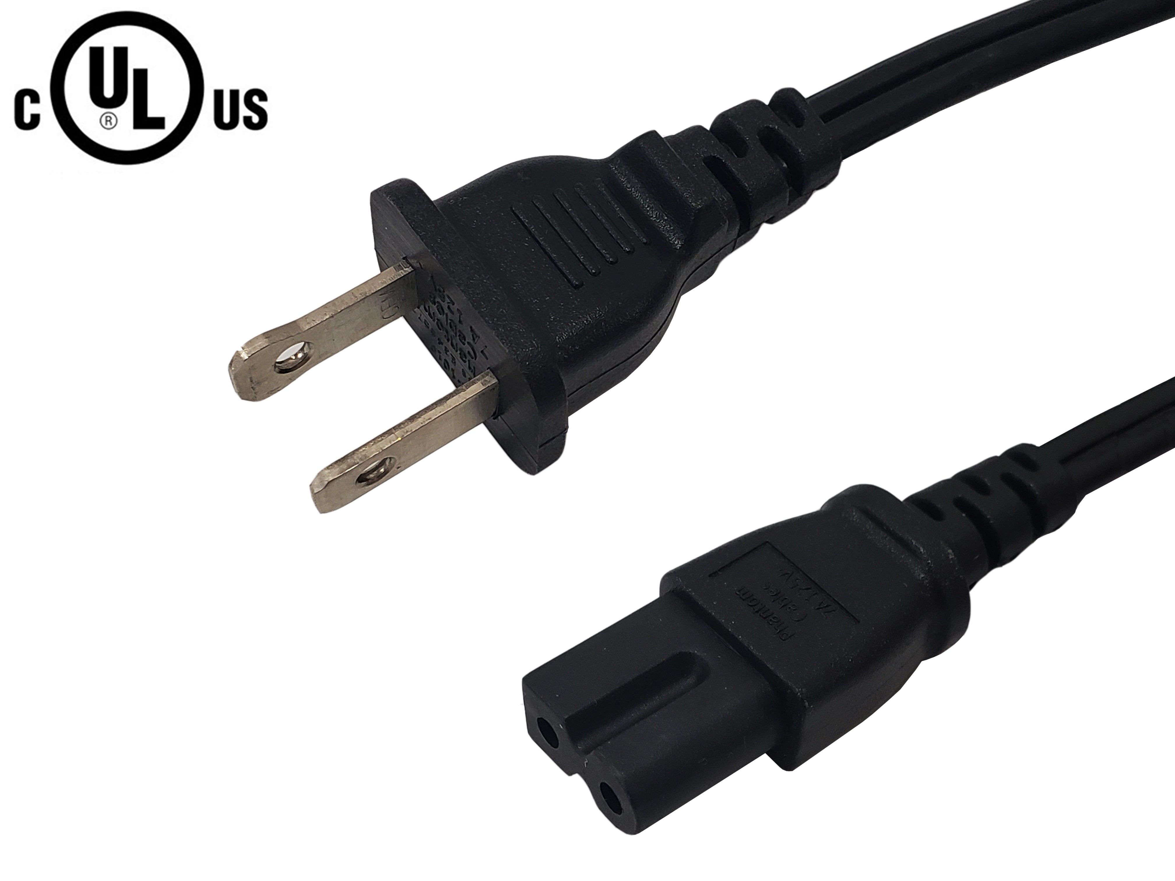 NEMA 1-15P to IEC C7 Polarized Power Cable - 18AWG - SPT-2 – Generic