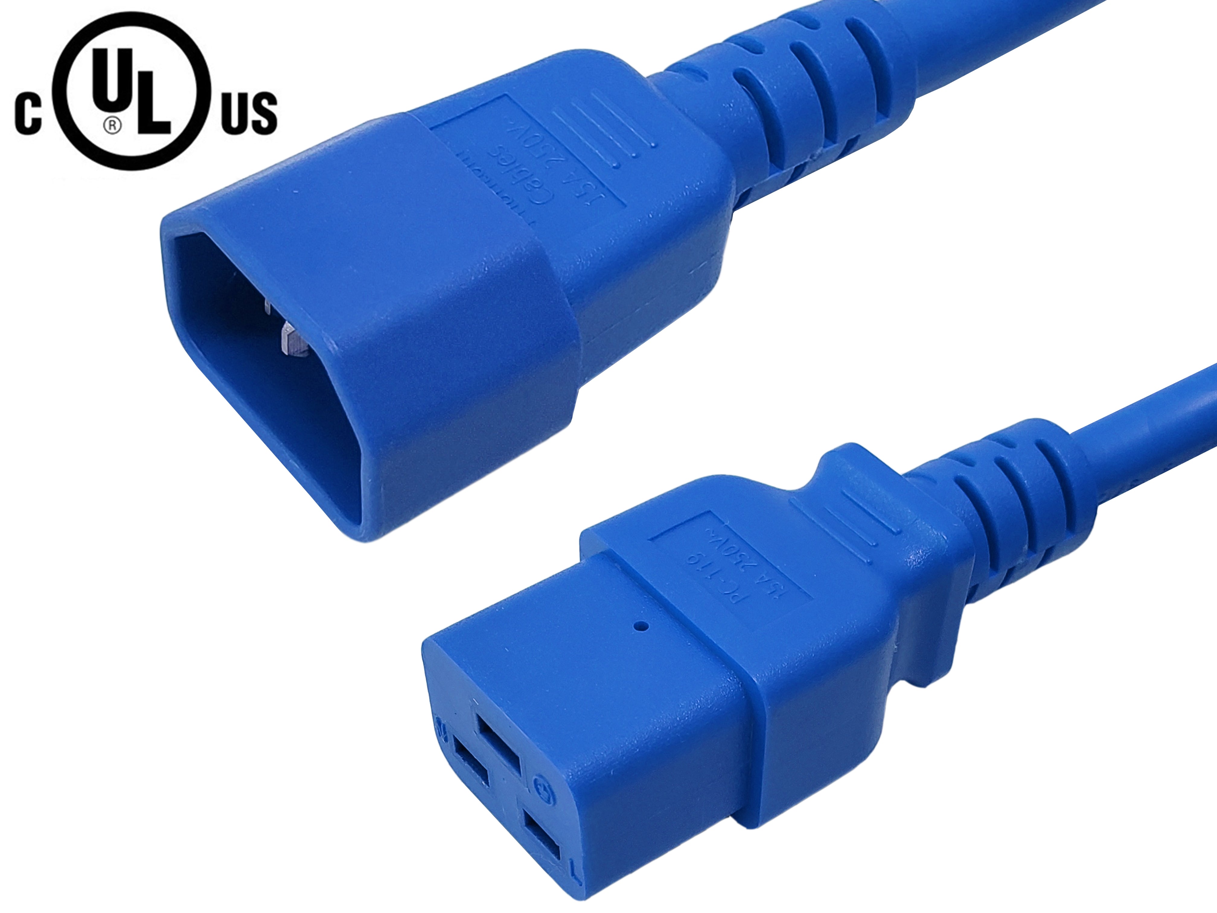 IEC C14 to IEC C19 Power Cable - 14AWG (15A 250V) - SJT Jacket – Generic – AC Power Cords (photo 3)
