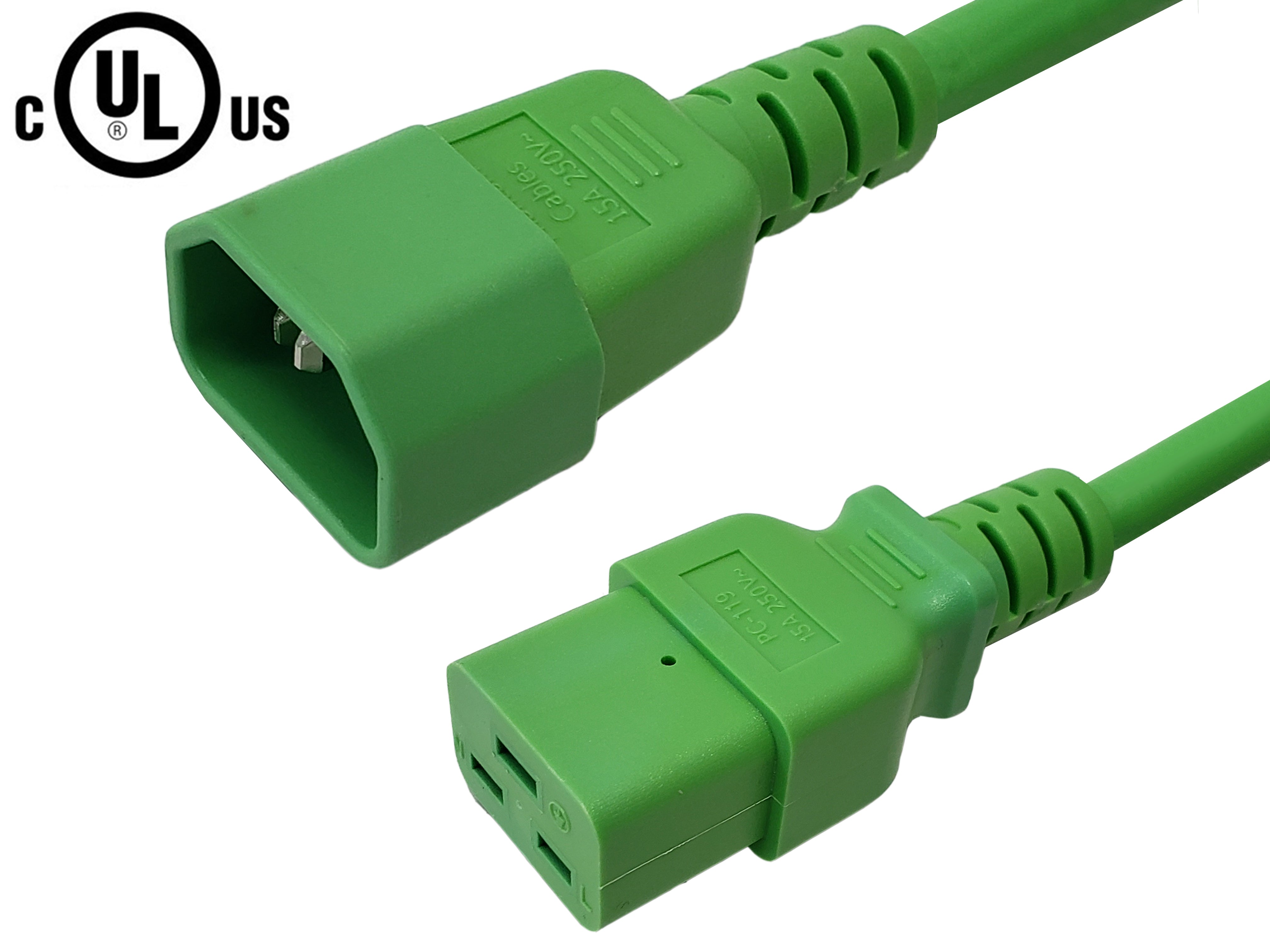 IEC C14 to IEC C19 Power Cable - 14AWG (15A 250V) - SJT Jacket – Generic – AC Power Cords (photo 4)