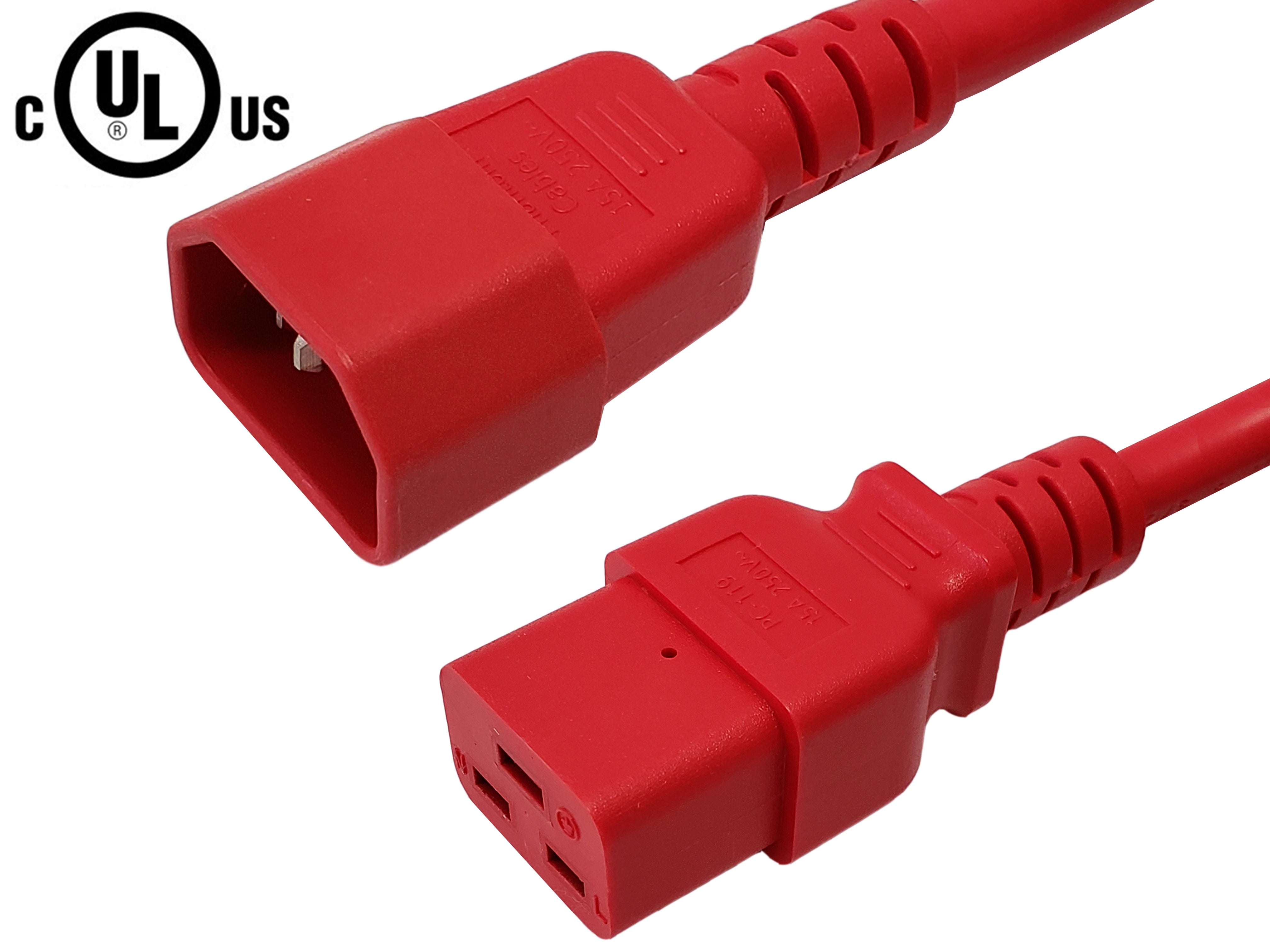 IEC C14 to IEC C19 Power Cable - 14AWG (15A 250V) - SJT Jacket – Generic – AC Power Cords (photo 5)