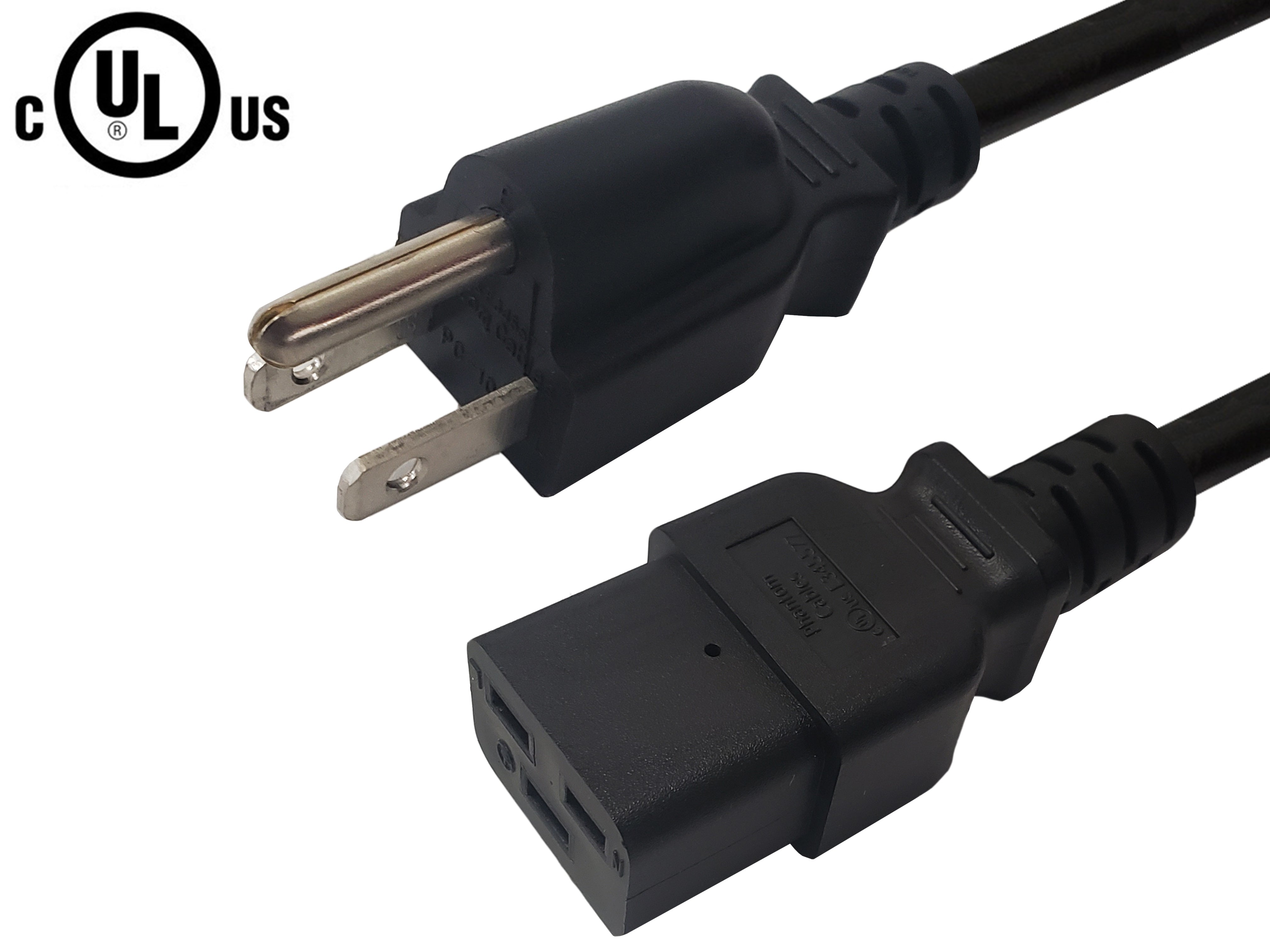 NEMA 5-15P to IEC C19 Power Cable - SJT Jacket – Generic