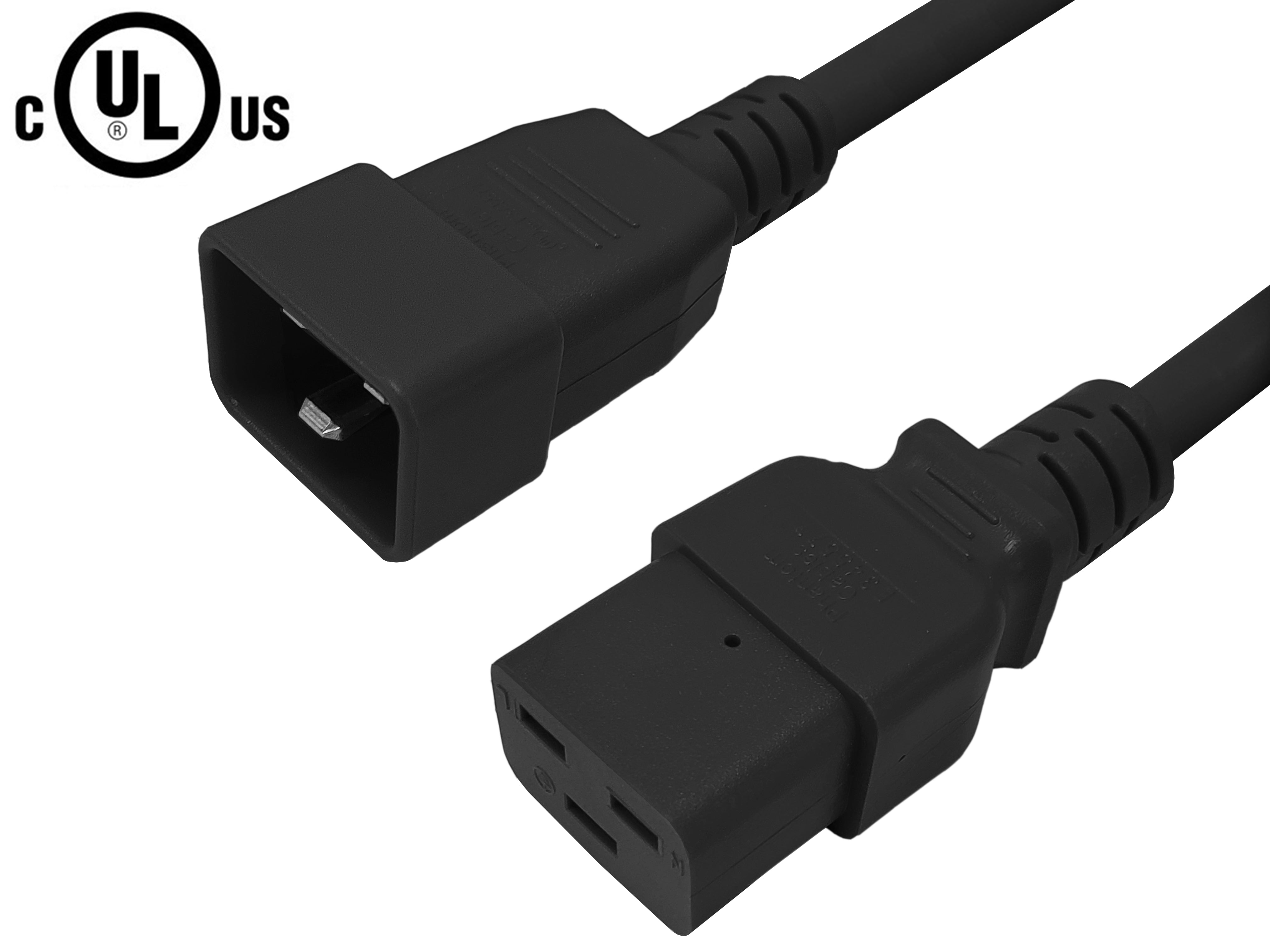 IEC C19 to IEC C20 Power Cable -12AWG (20A 250V) - SJT Jacket – Generic