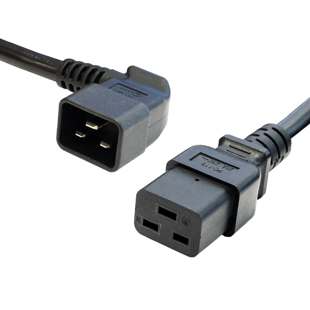IEC C19 to IEC C20 Right Angle Power Cable - SJT Jacket – Generic – AC Power Cords (photo 2)