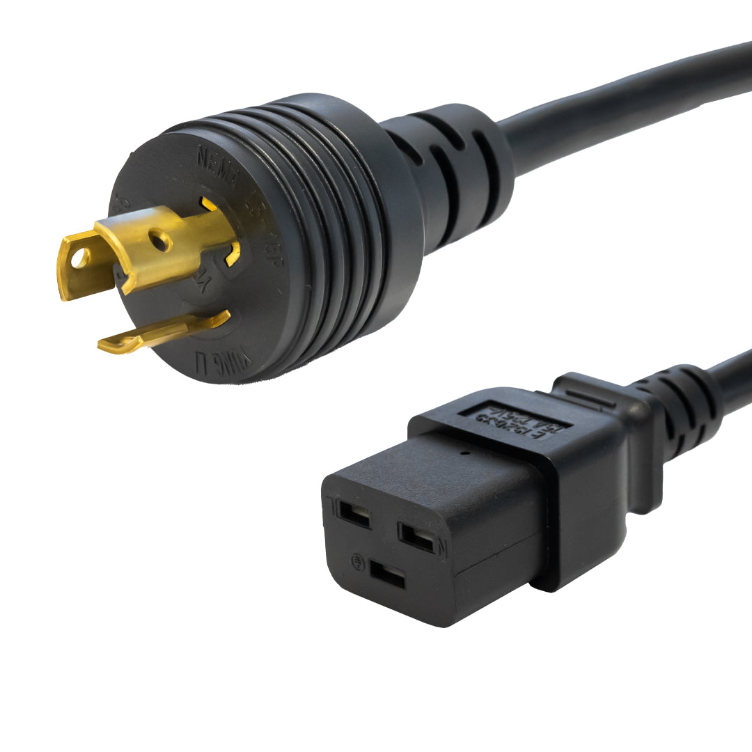 NEMA L5-15P to IEC C19 Power Cable - 14AWG - SJT Jacket (125V 15A) – Generic