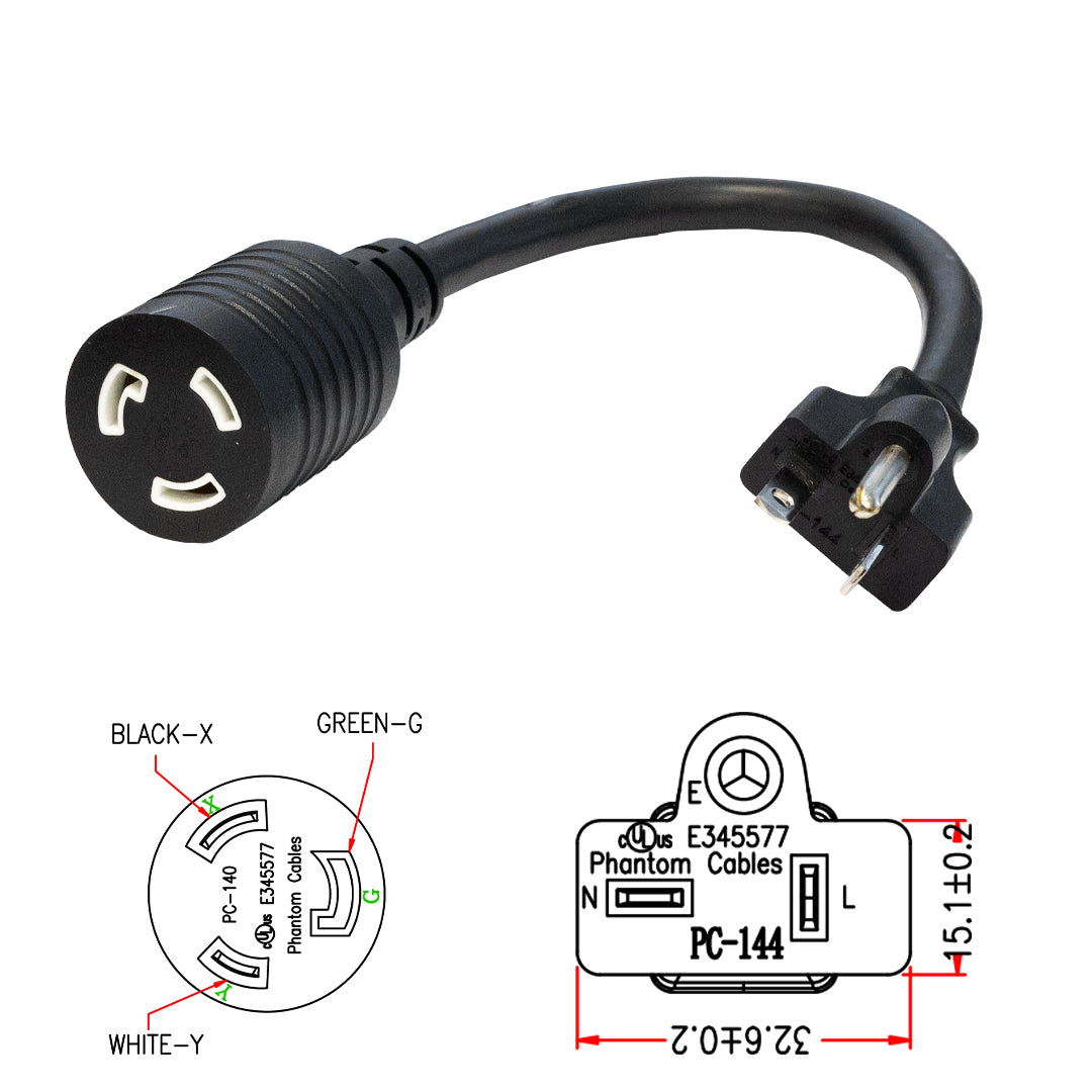 1ft NEMA 5-20P to NEMA L5-20R Power Cable - 12AWG - SJT Jacket (20A 125V) – Generic – AC Power Cords (photo 2)