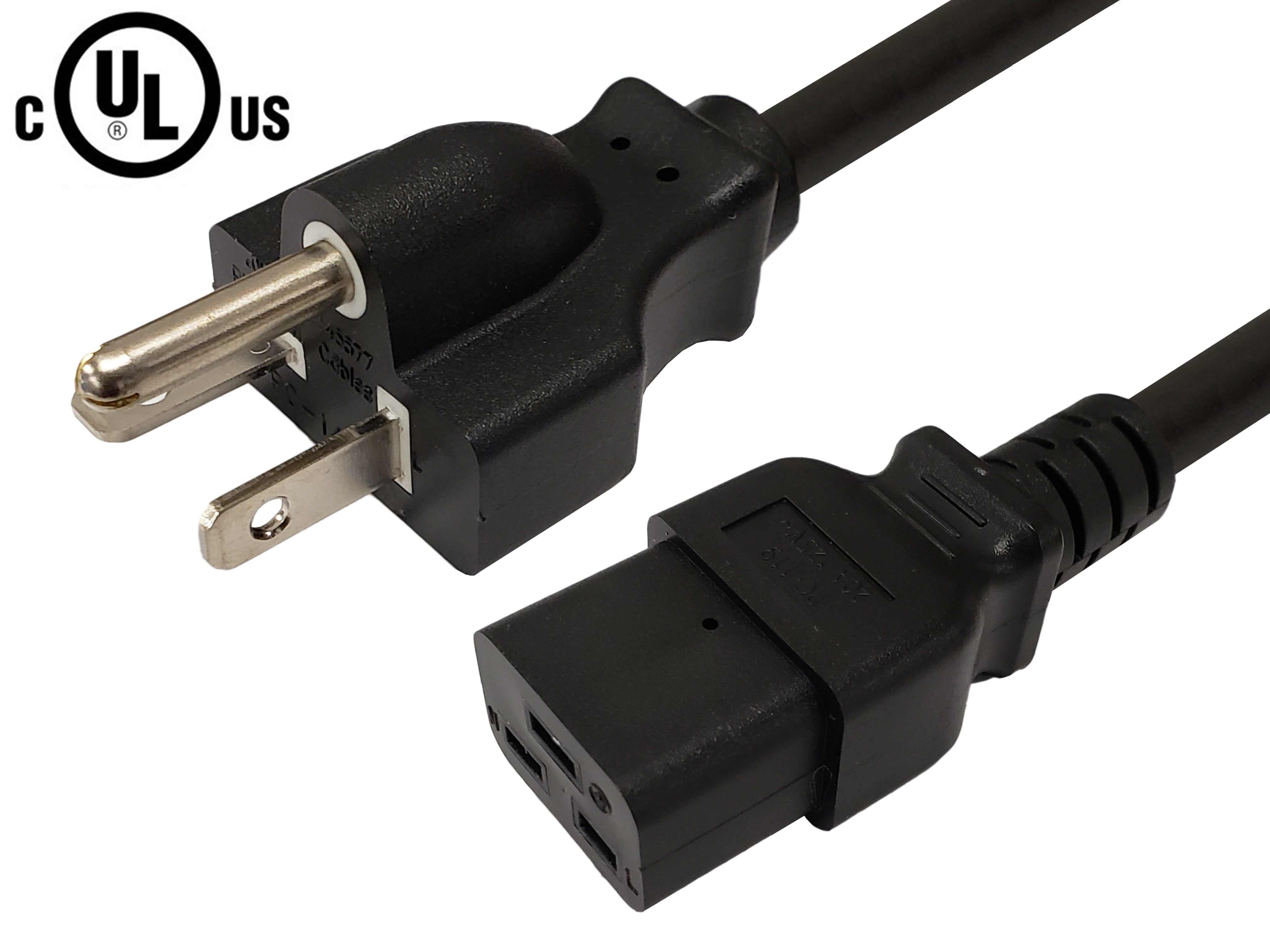 NEMA 5-20P to IEC C19 Power Cable - 12AWG (20A 125V) - SJT Jacket – Generic