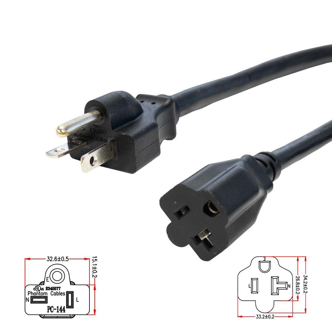NEMA 5-20P to NEMA 5-20R Power Cable - SJT Jacket – Generic – AC Power Cords (photo 4)
