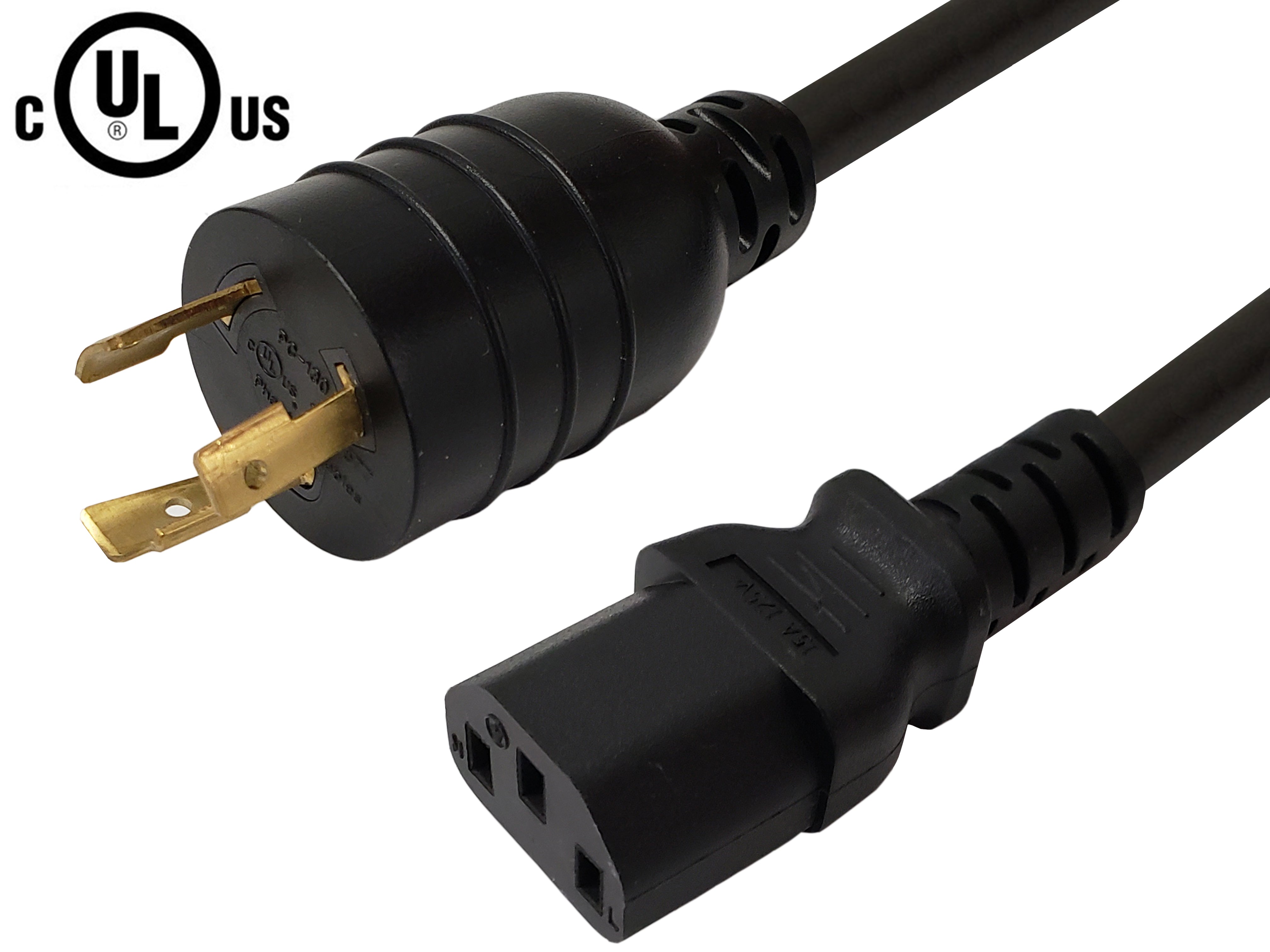 NEMA L5-20P to IEC C13 Power Cable - 14AWG - SJT Jacket – Generic – AC Power Cords (photo 3)