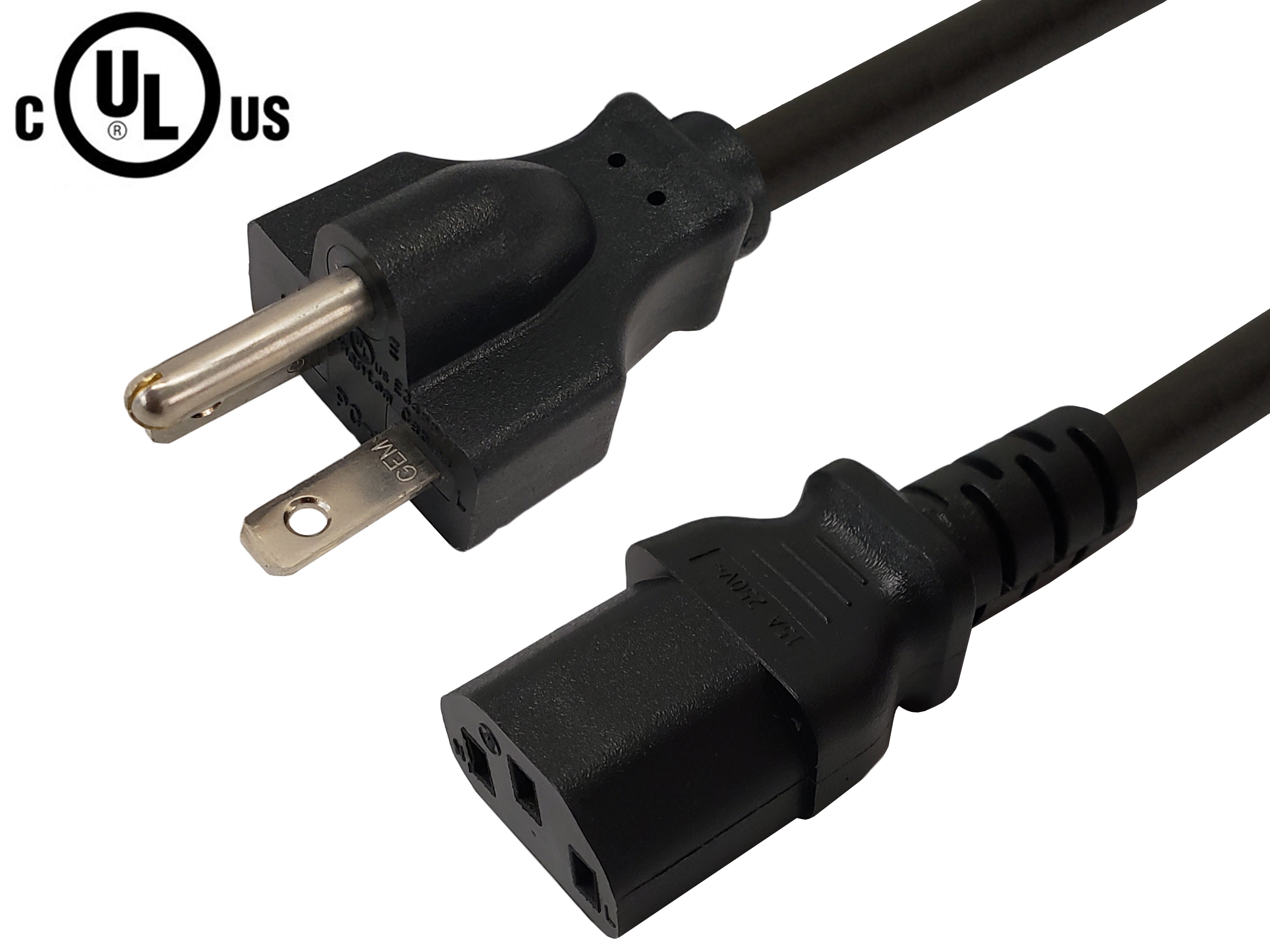 NEMA 6-20P to IEC C13 Power Cable - SJT Jacket – Generic – AC Power Cords