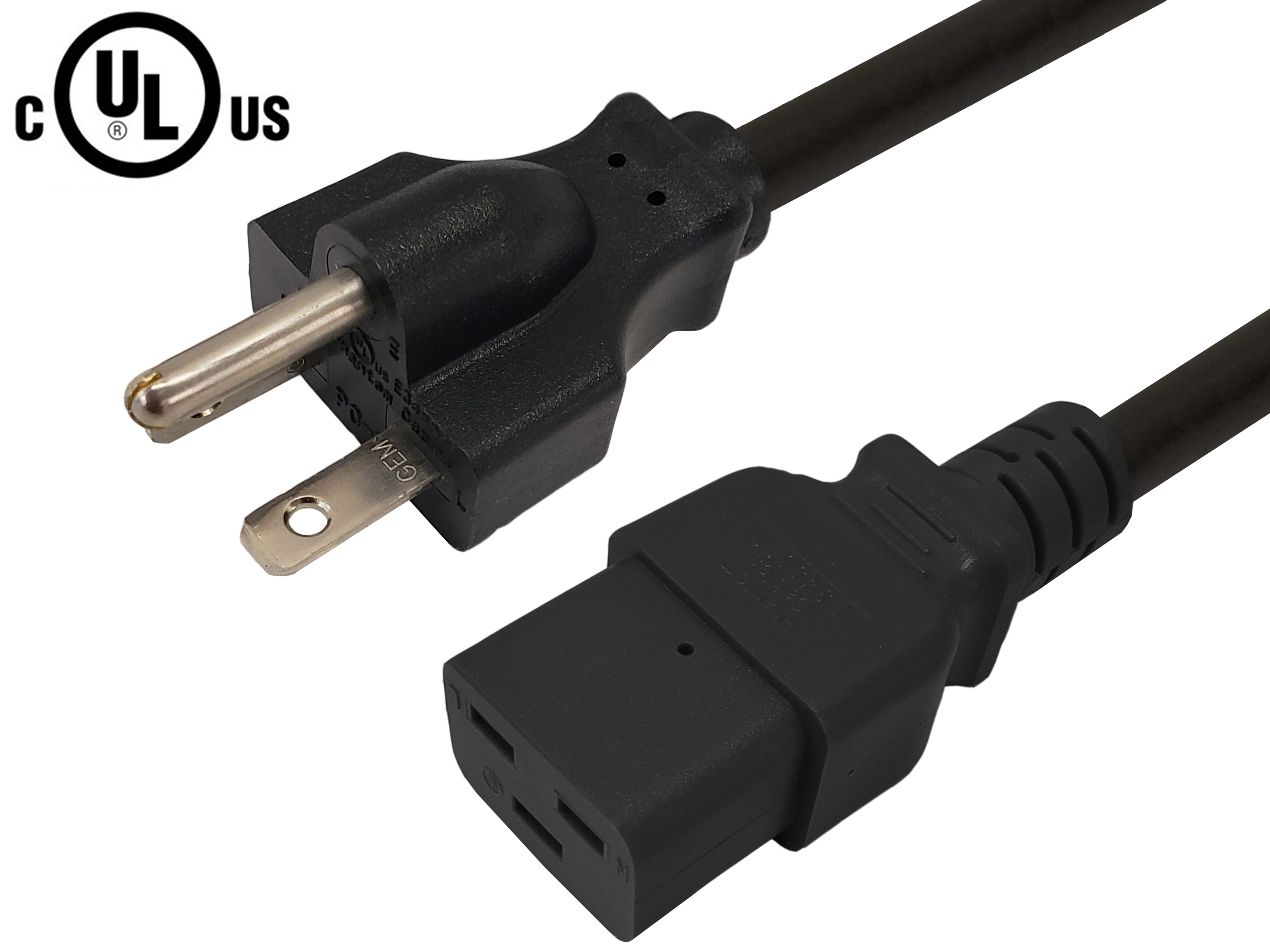 NEMA 6-20P to IEC C19 Power Cable - SJT Jacket – Generic