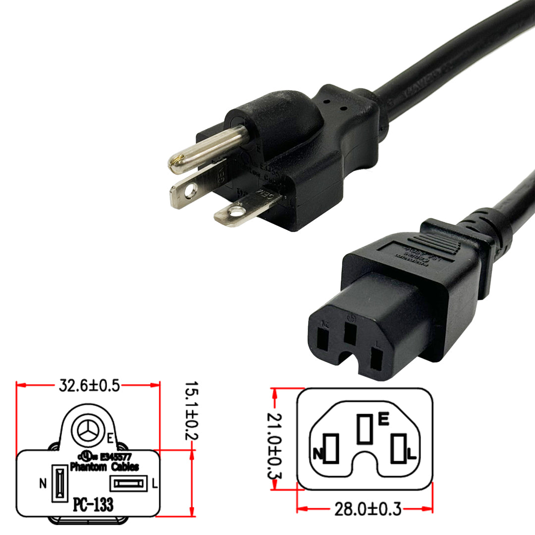 NEMA 6-20P to IEC C15 Power Cable - 14AWG - SJT Jacket – Generic – AC Power Cords (photo 4)