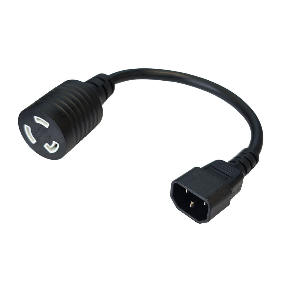 1ft IEC C14 to NEMA L6-20R Power Cable - 14AWG - SJT Jacket (15A 250V) – Generic – AC Power Cords