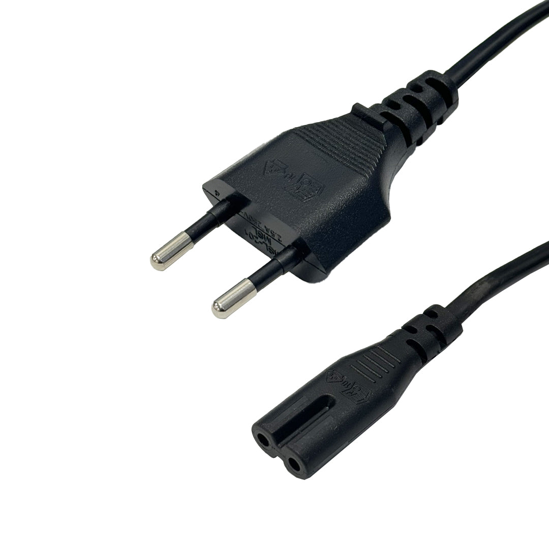 CEE 7/16 (Euro) to IEC-C7 - H05VV-F 0.75 (2.5A 250V) Power Cord - 2m – Generic