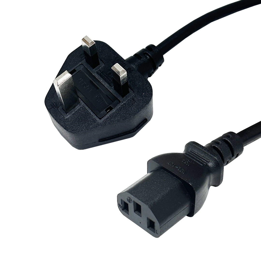 BS1363 (UK) to IEC-C13 - H05VV-F 1.0 (10A 250V) Power Cord – Generic – International Power Cords