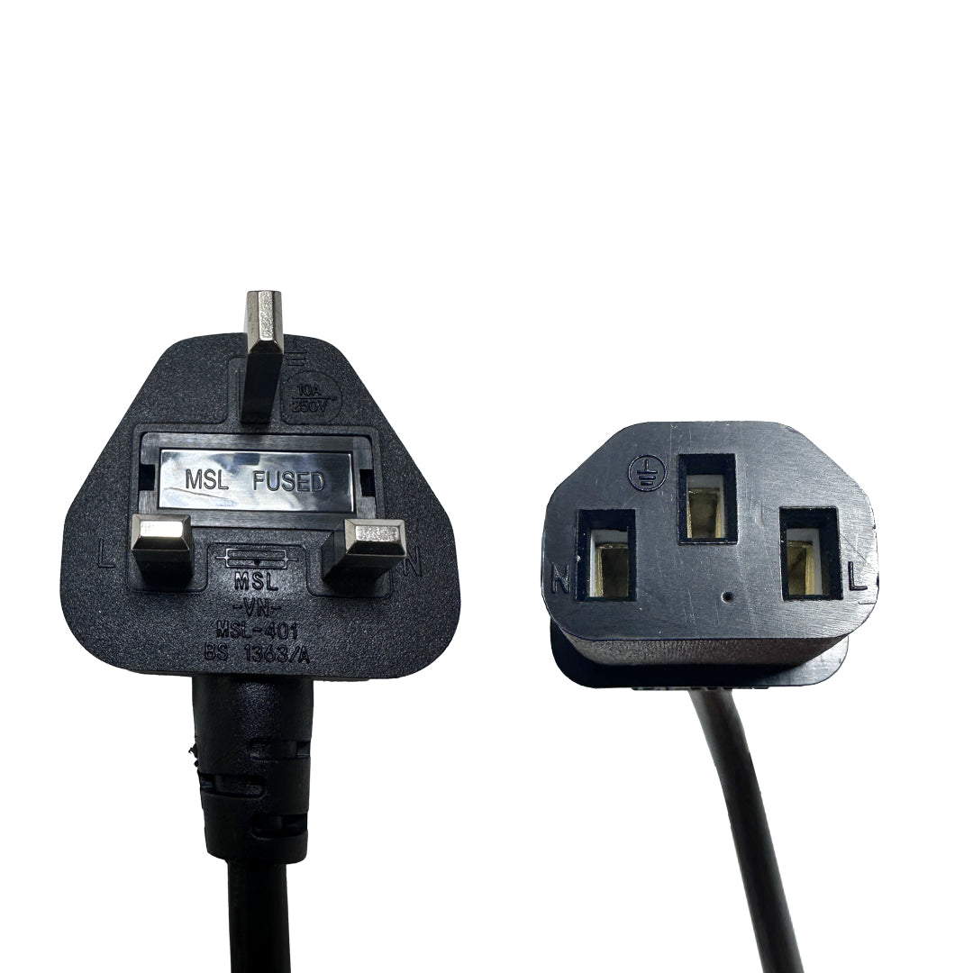 BS1363 (UK) to IEC-C13 - H05VV-F 1.0 (10A 250V) Power Cord – Generic – International Power Cords (photo 2)