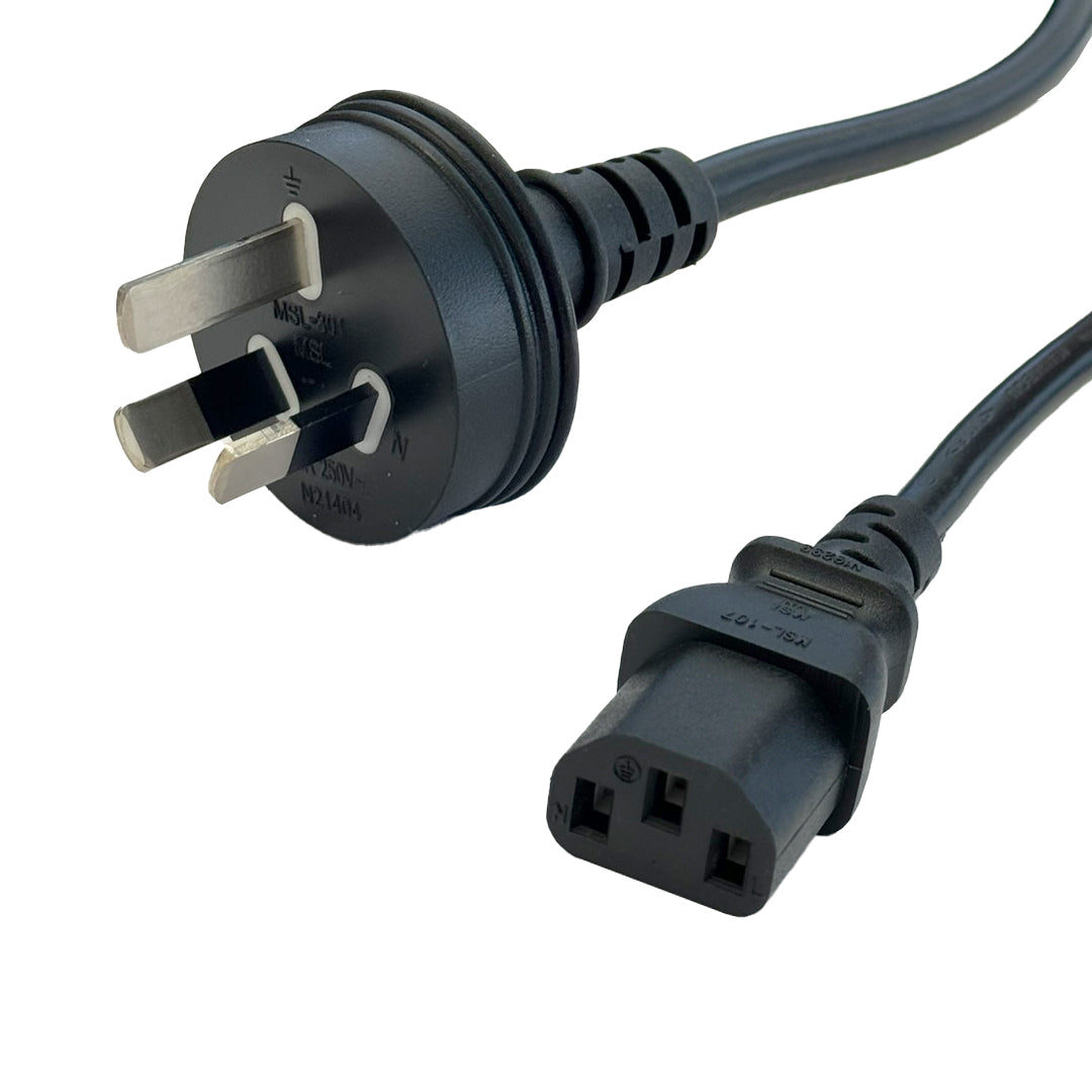 AS3112 (Australia) to IEC C13 - H05VV-F 1.0 (10A 250V) Power Cord – Generic – International Power Cords