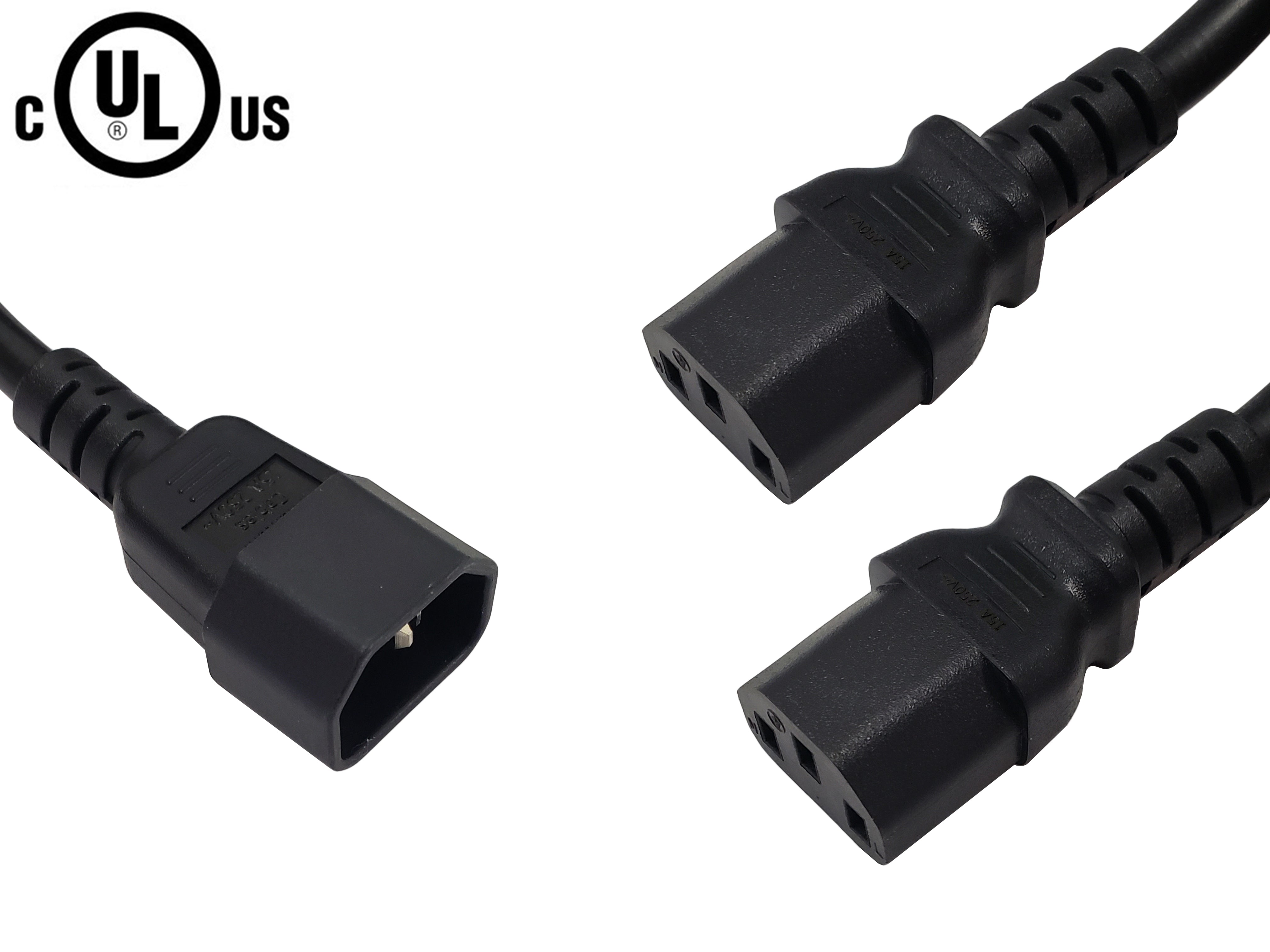 IEC C14 to 2x IEC C13 Power Splitter Cable - SJT – Generic – Splitter Power Cords (photo 2)
