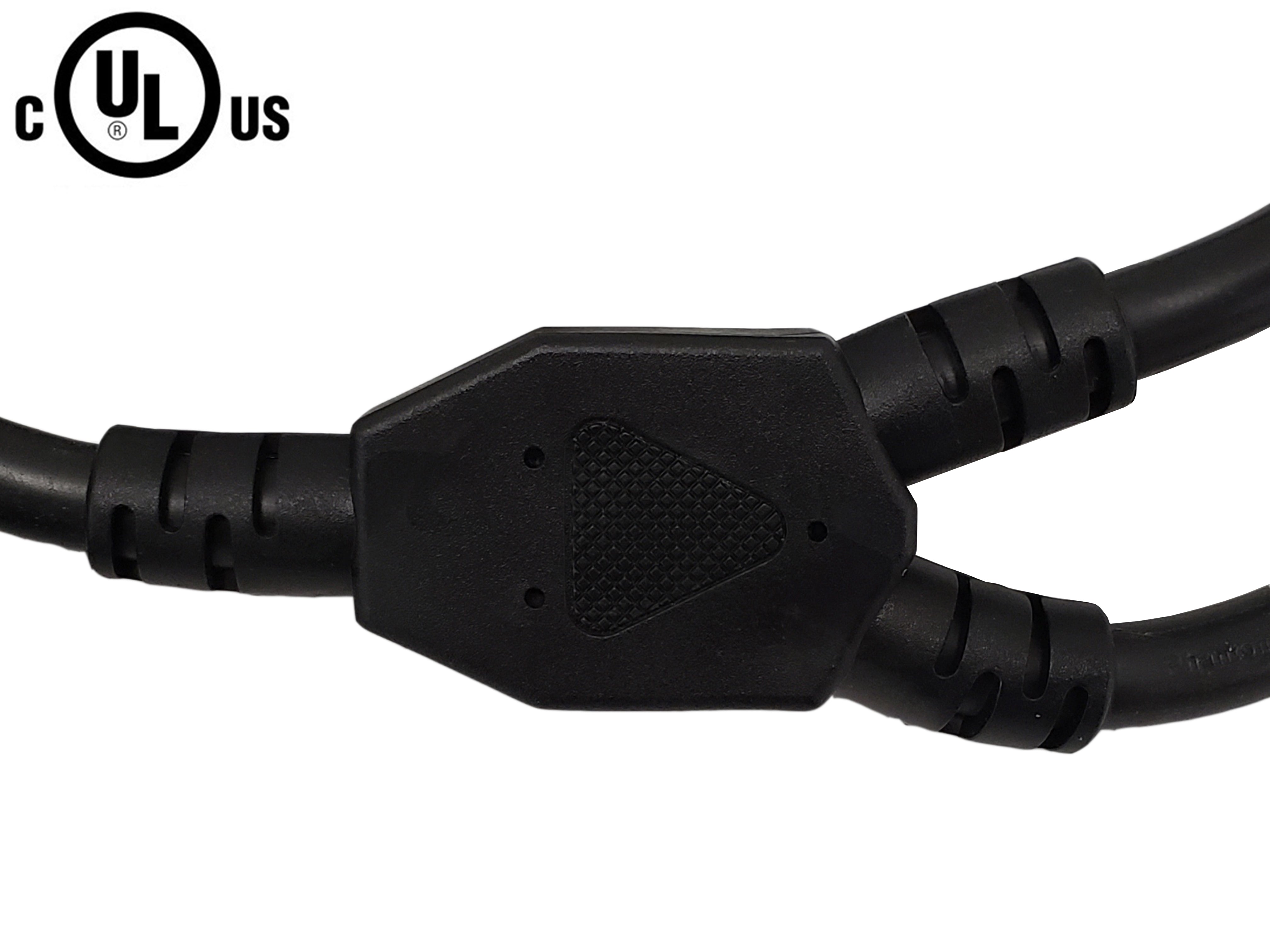 1ft IEC C14 to 2x NEMA 5-15R Power Splitter Cable - 16AWG (13A 125V) - SJT – Generic – Splitter Power Cords (photo 2)