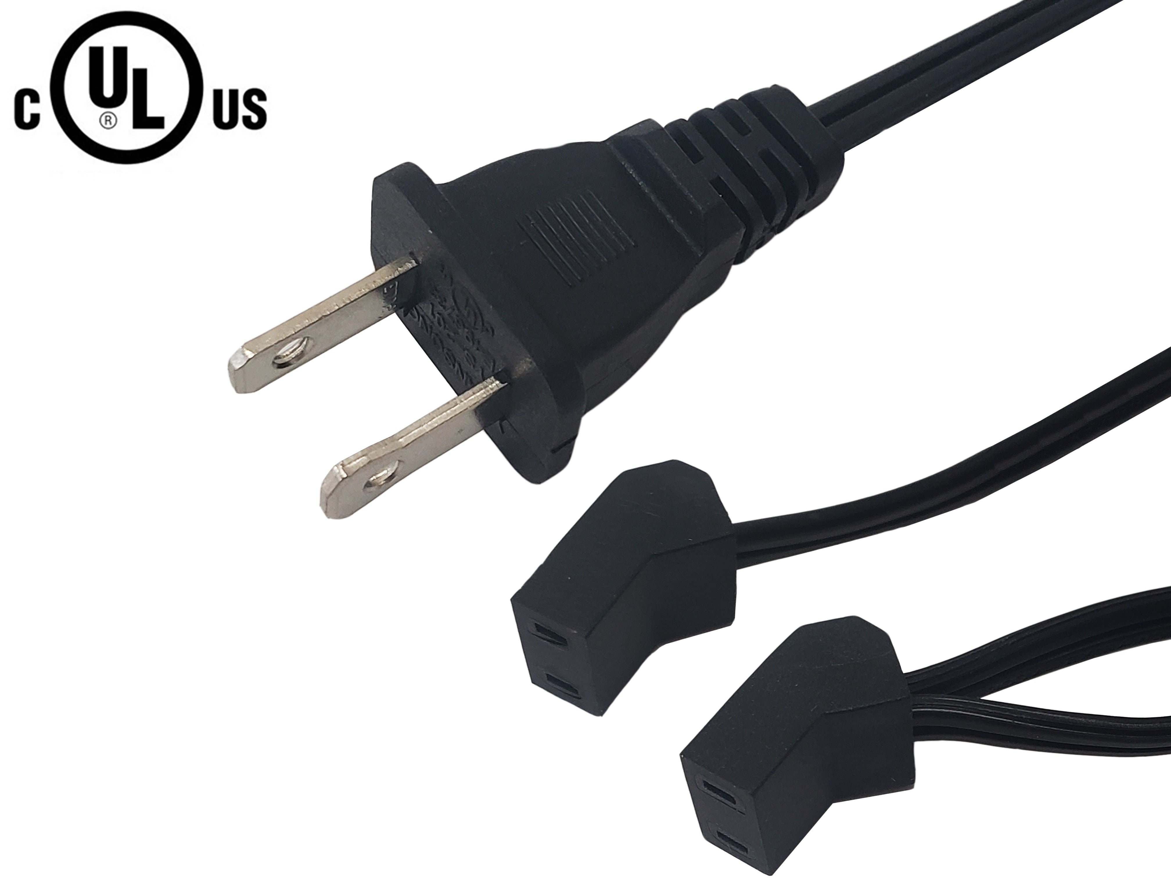 6ft NEMA 1-15P to 2x AC Fan Power Splitter Cable 18AWG - SPT-1 – Generic – AC Power Cords