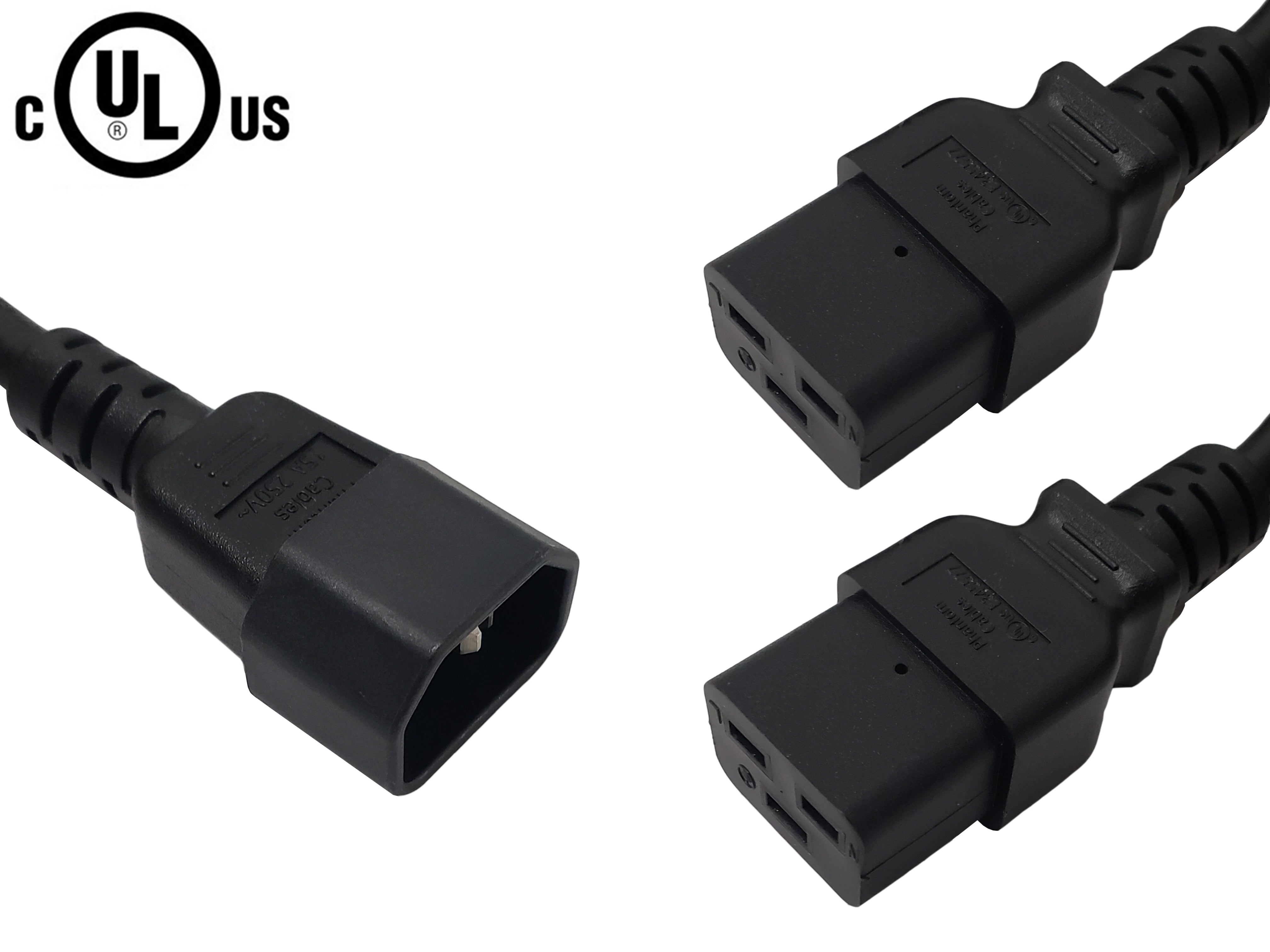 IEC C14 to 2x IEC C19 Power Splitter Cable - SJT – Generic