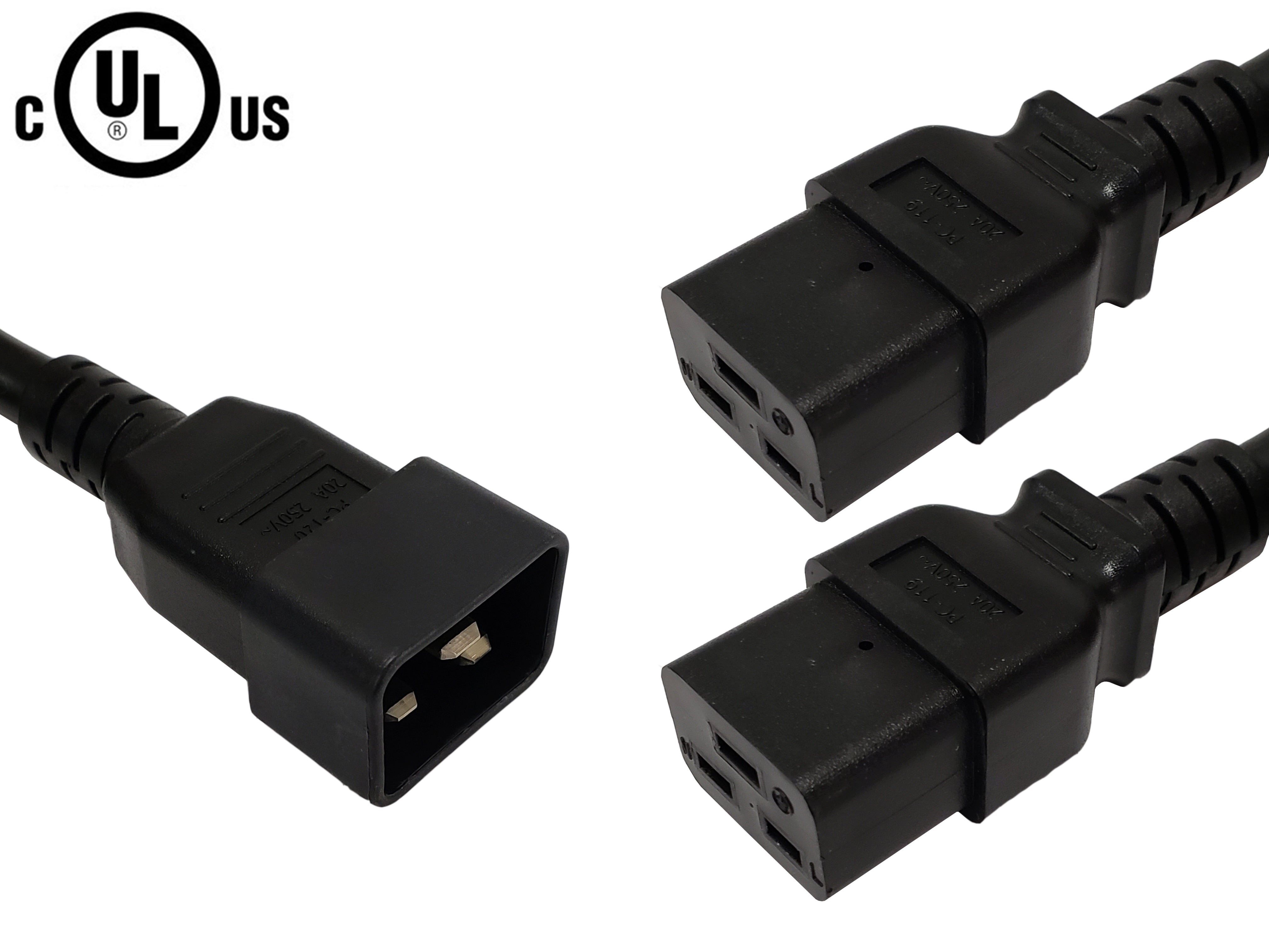 IEC C20 to 2x IEC C19 Power Splitter Cable - SJT – Generic