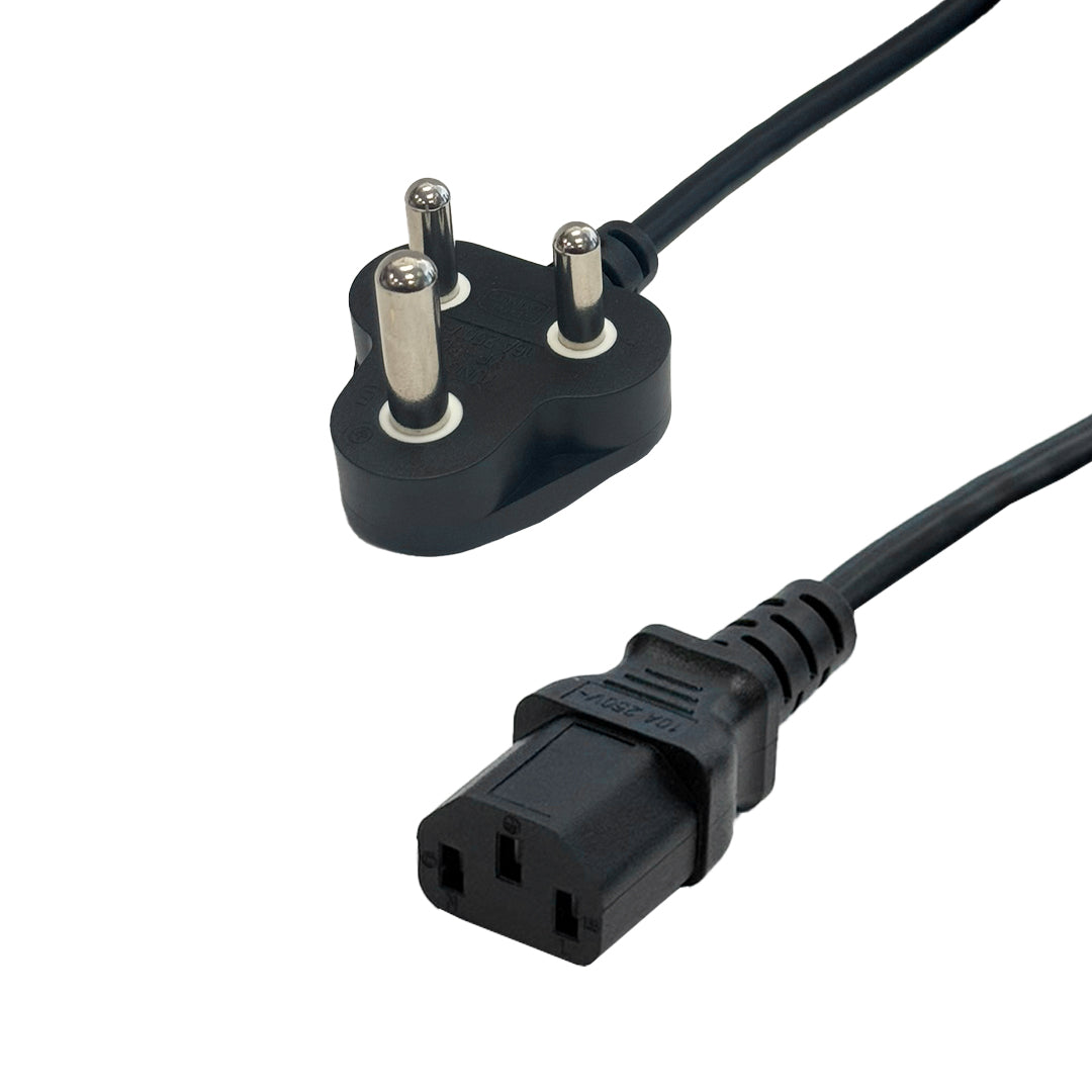 South Africa Type-M SANS 164-1 to IEC C13 - H05VV-F 1.0 (10A 250V) Power Cord - 2m – Generic