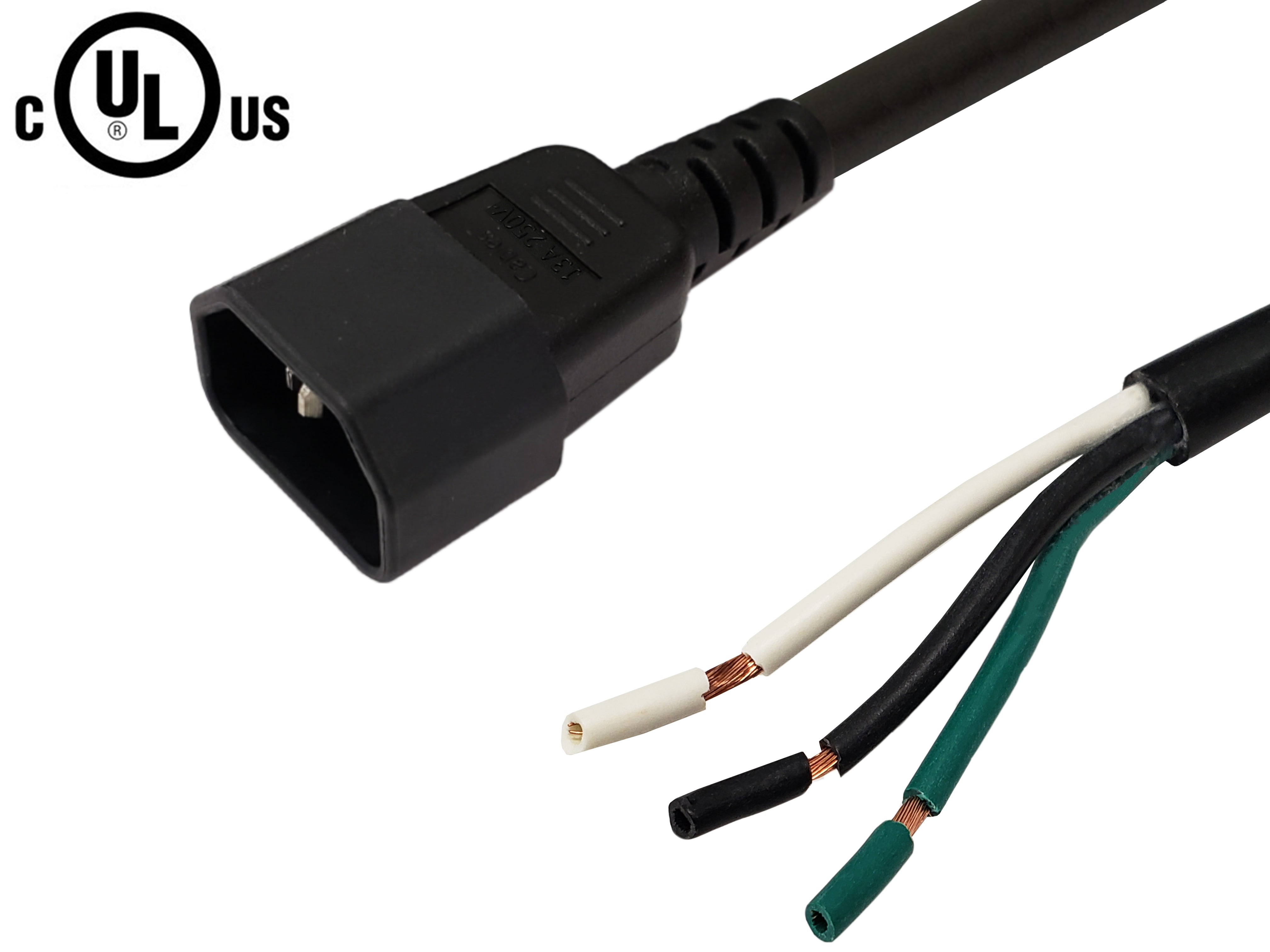 C14 to ROJ Power Cable - SJT – Generic – Single Ended ROJ Power Cords (photo 2)