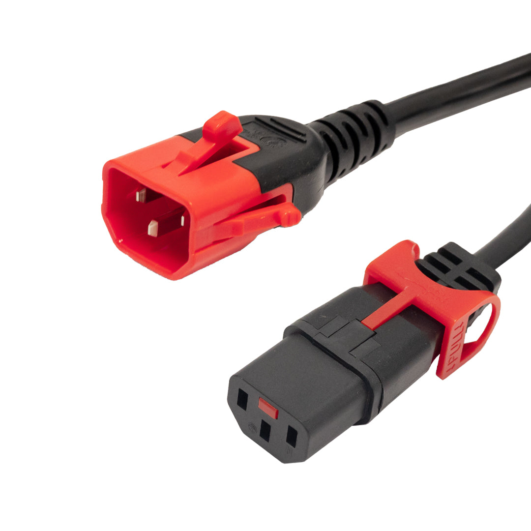 IEC LOCK C13 Slimline to C14 Dual Locking Universal Power Cable - H05VV-F / SJT Jacket - 1.0MM² / 17AWG – Generic – AC Power Cords (photo 2)