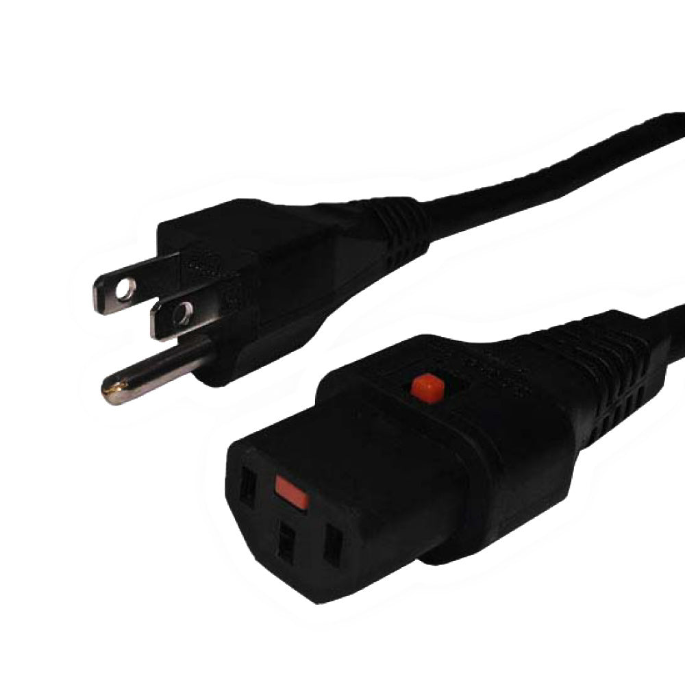 5-15P to Locking C13 Power Cable - SJT Jacket – Generic