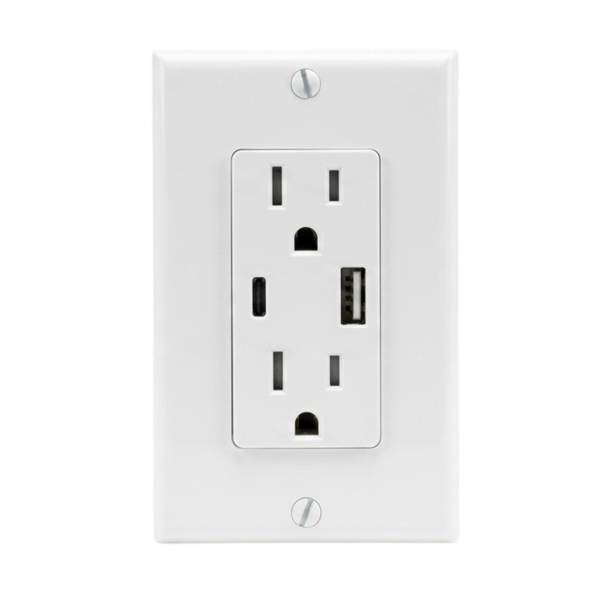 Tamper Resistant Duplex Power Receptacle With Type-A & Type-C USB Ports – Generic – Power Outlets (photo 2)