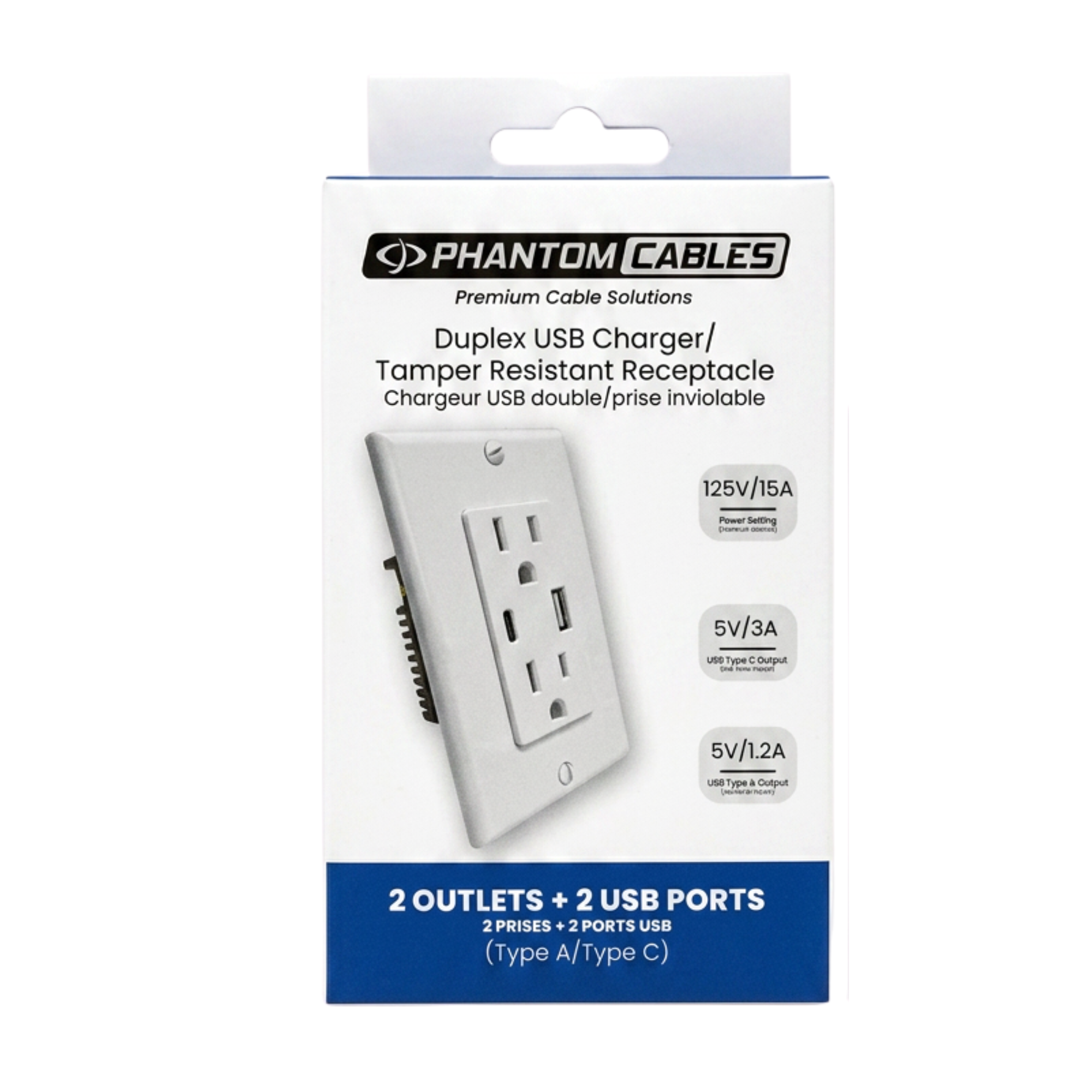 Tamper Resistant Duplex Power Receptacle With Type-A & Type-C USB Ports – Generic – Power Outlets (photo 6)