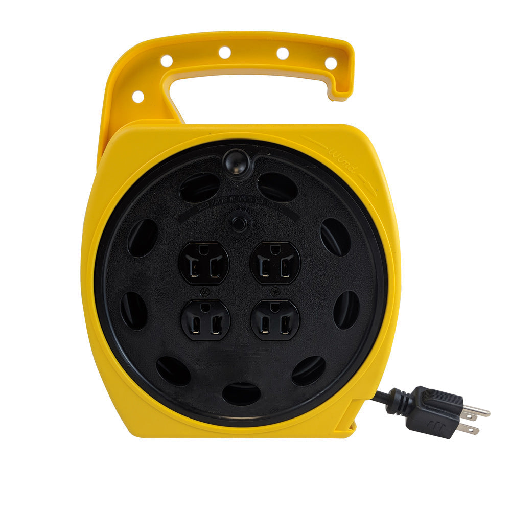 Extension Cord Reel with 4 Outlets - 5-15P to 5-15R - SJT – Generic – Outdoor Extension Cords