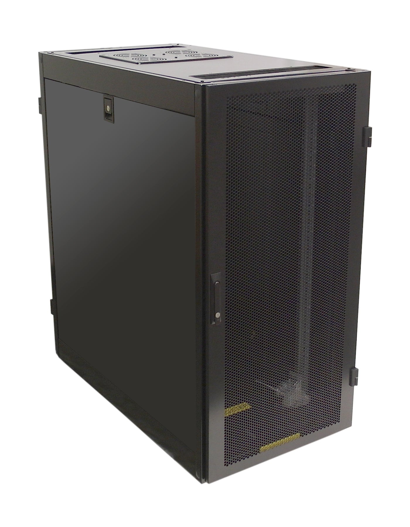 24U Server Cabinet with Fan Tray, Black (47.2 inch H x 23.6 inch W x 43.4 inch D) – Generic