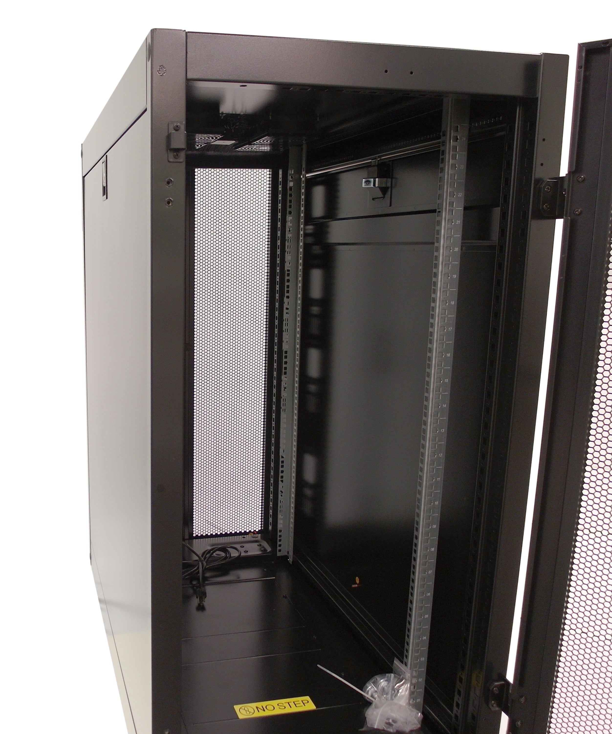 24U Server Cabinet with Fan Tray, Black (47.2 inch H x 23.6 inch W x 43.4 inch D) – Generic – AV and Server Cabinets (photo 3)