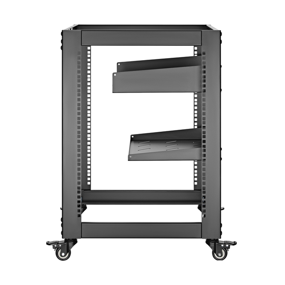 19 inch Open Frame Wall Mount/Free Stand Rack - 2 Vented Shelves - 12U – Generic – Wall Mount Racks and Brackets (photo 3)