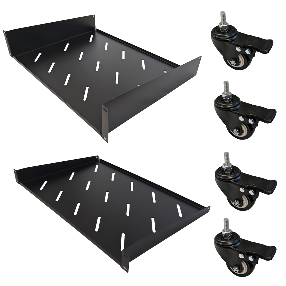 19 inch Open Frame Wall Mount/Free Stand Rack - 2 Vented Shelves - 12U – Generic – Wall Mount Racks and Brackets (photo 5)
