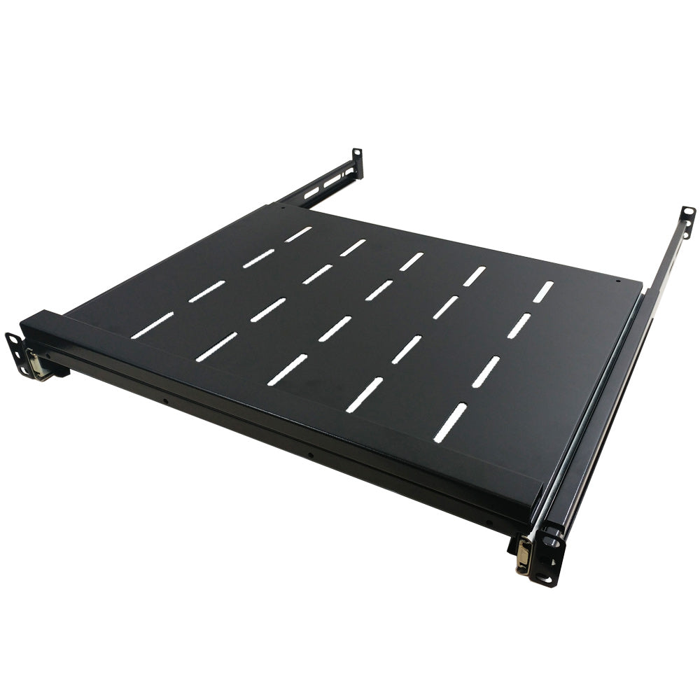 19 inch 4-Post Sliding Vented Shelf - 13.75 inch Depth - 1U – Generic
