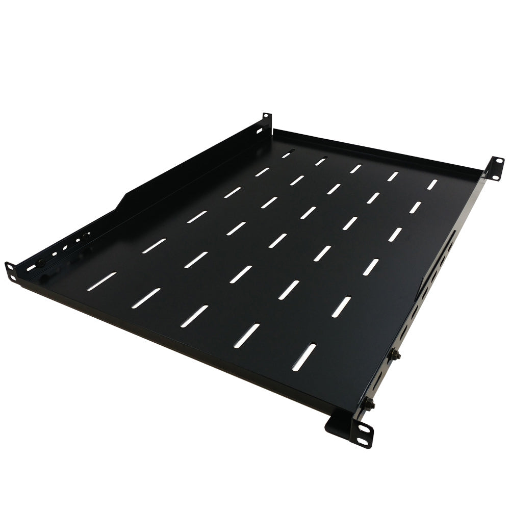 19 inch 4-post Mount Vented Shelf - 1U, Adjusts from 25 to 35 inch Deep – Generic