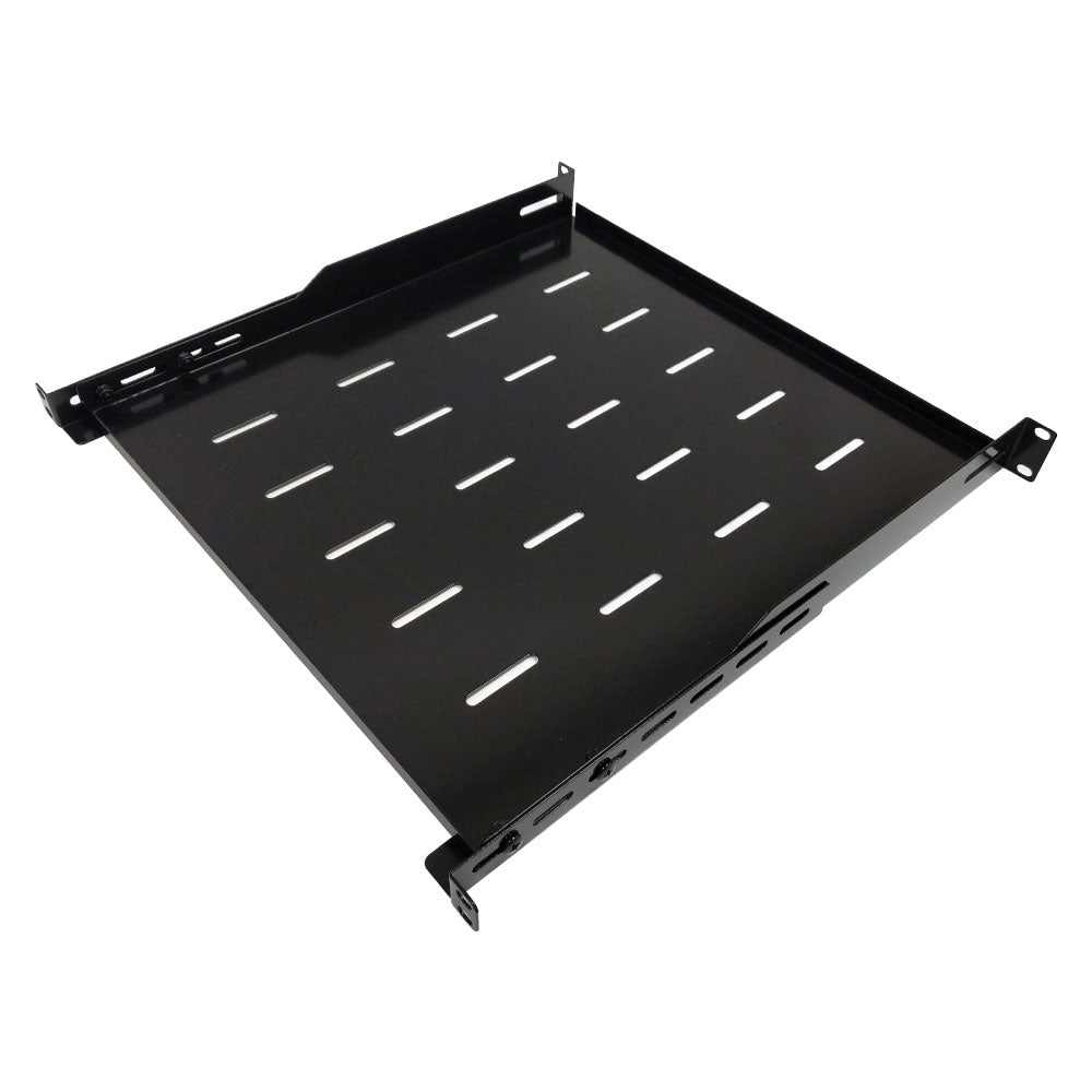19 inch 4-post Mount Vented Shelf - 1U, Adjusts from 18 to 25 inch Deep – Generic
