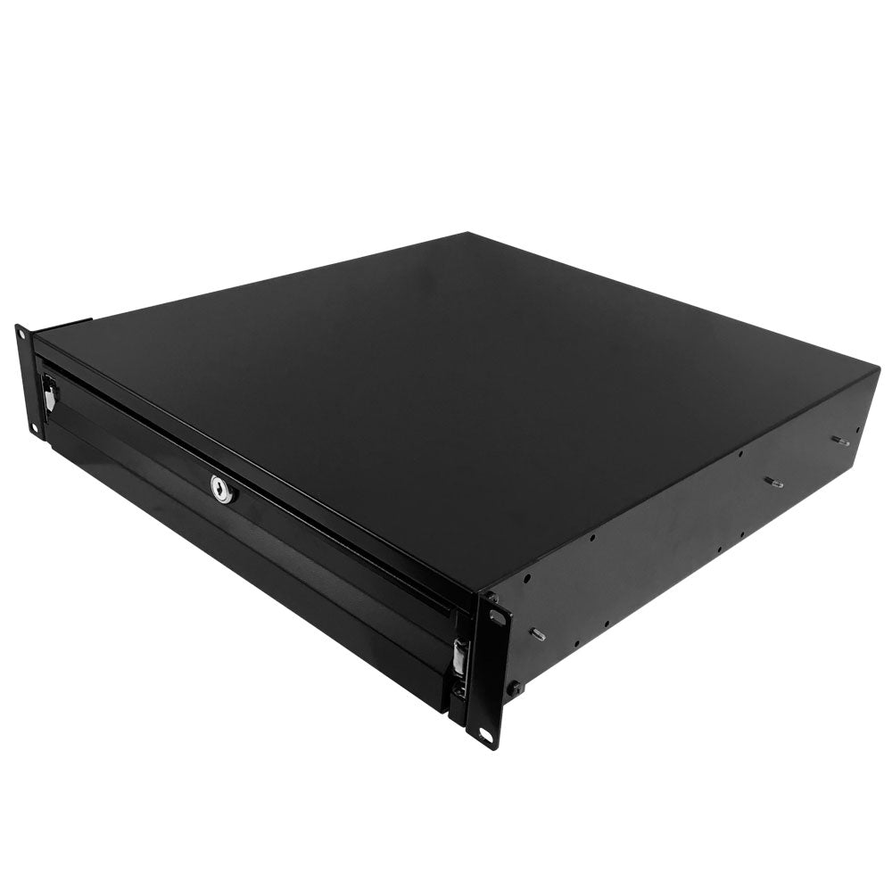 19 Inch Locking Drawer - 18 inch Depth - 2U – Generic