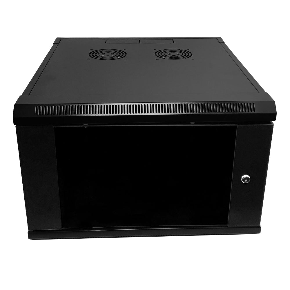 Wall Mount Cabinet 6U x 19.5 inch Usable Depth, Glass Door - Black – Generic – Wall Mount Cabinets (photo 2)