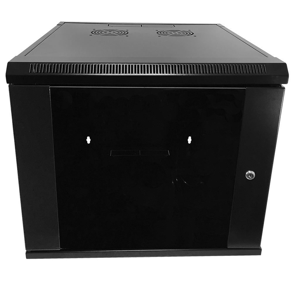 Wall Mount Cabinet 9U x 19.5 inch Usable Depth, Glass Door - Black – Generic – Wall Mount Cabinets (photo 2)