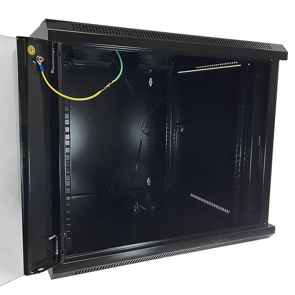 Wall Mount Cabinet 9U x 19.5 inch Usable Depth, Glass Door - Black – Generic – Wall Mount Cabinets (photo 3)